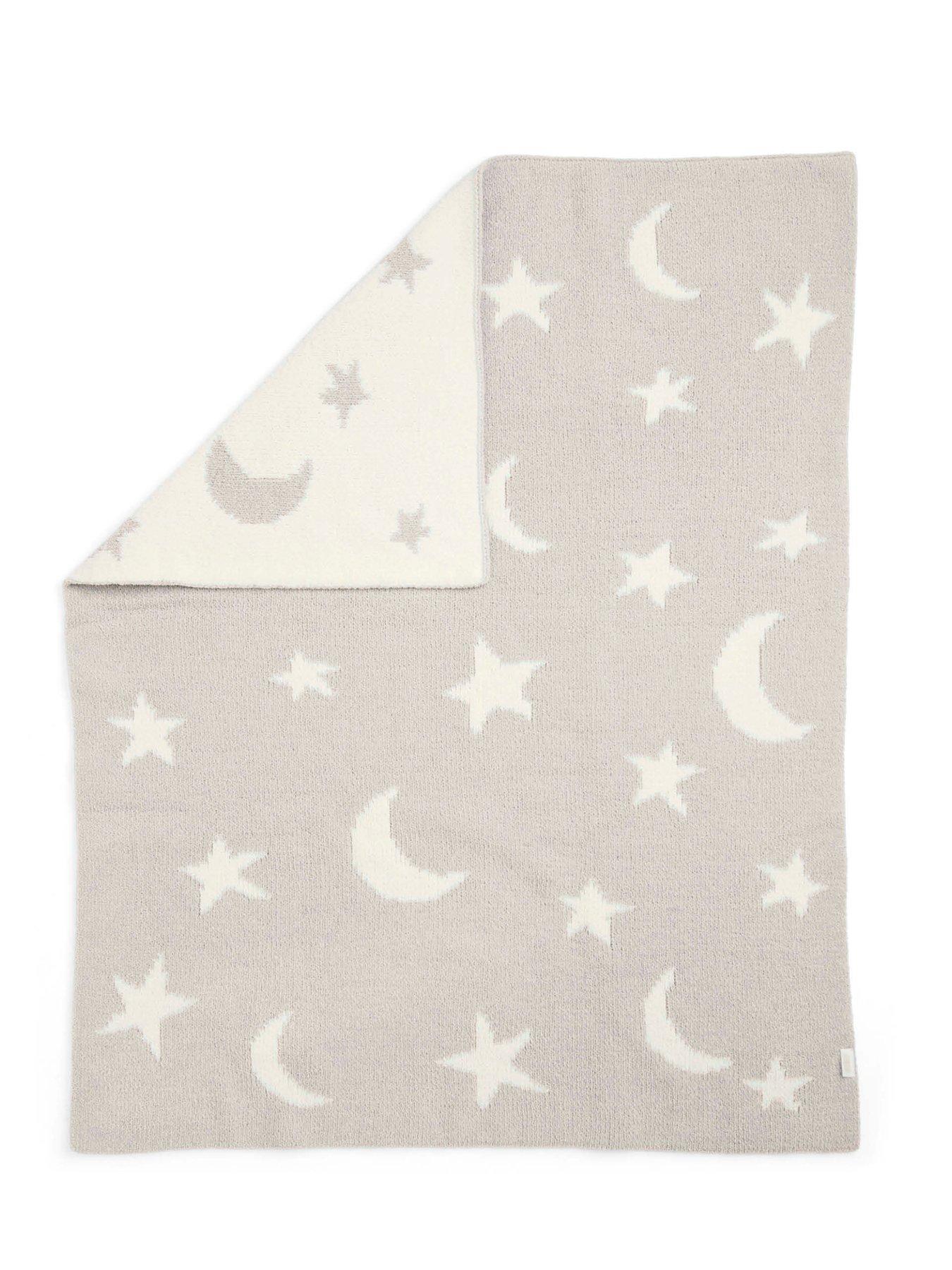 Image 4 of 4 of Mamas & Papas Chenille Blanket - Neutral Moon/Star