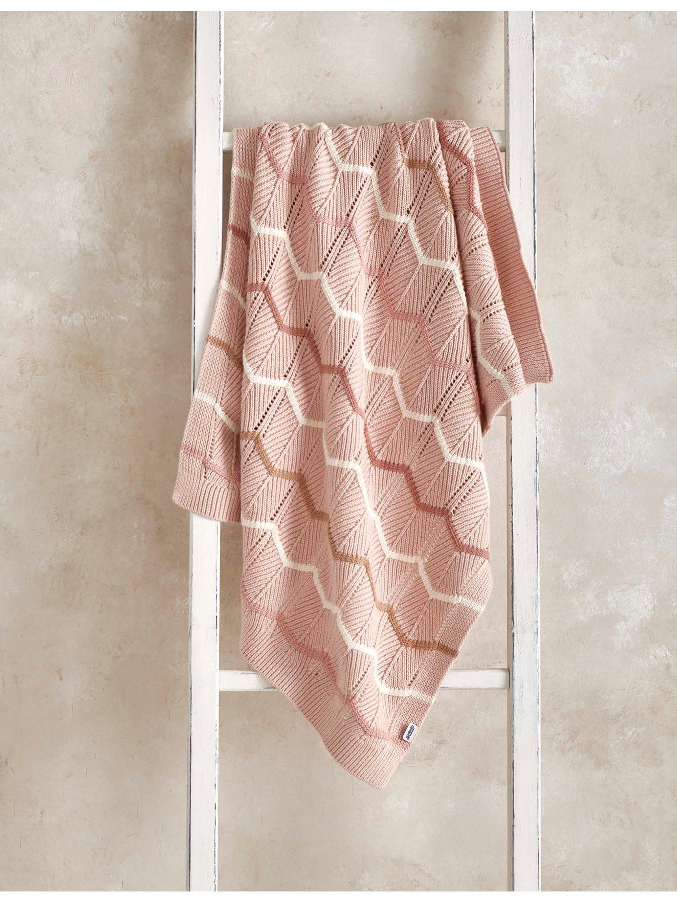 Mamas & Papas Knitted Blanket - Pink Wave