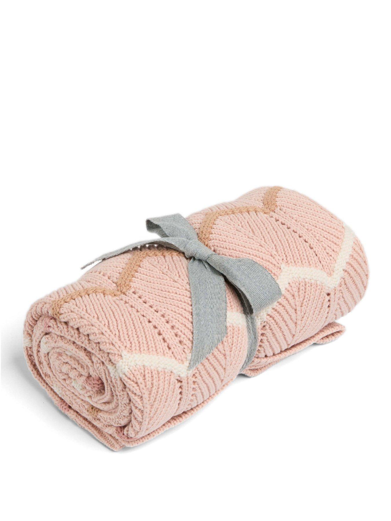mamas-papas-knitted-blanket-pink-wavestillFront