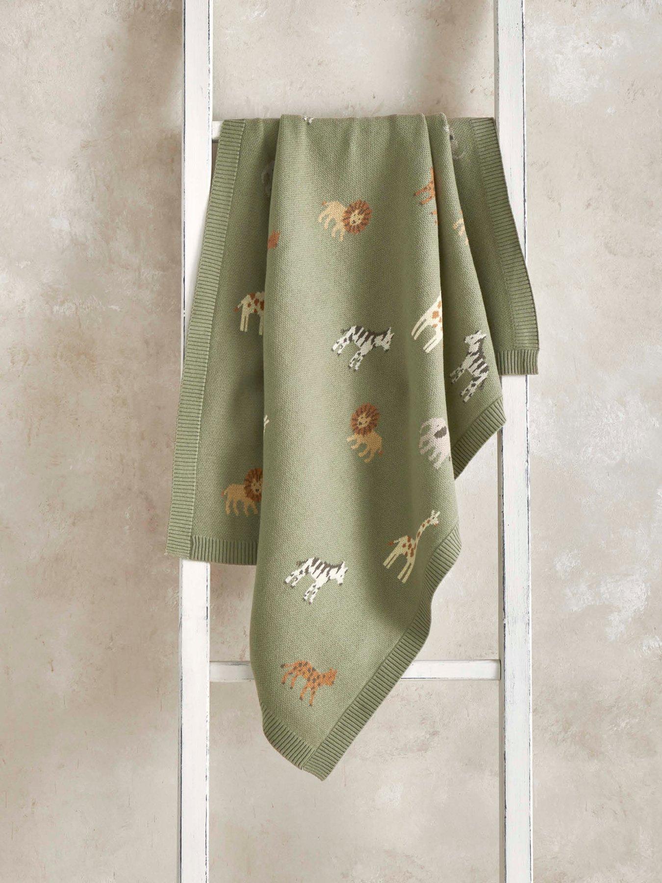 Image 1 of 4 of Mamas & Papas Knitted Blanket - Safari Sage