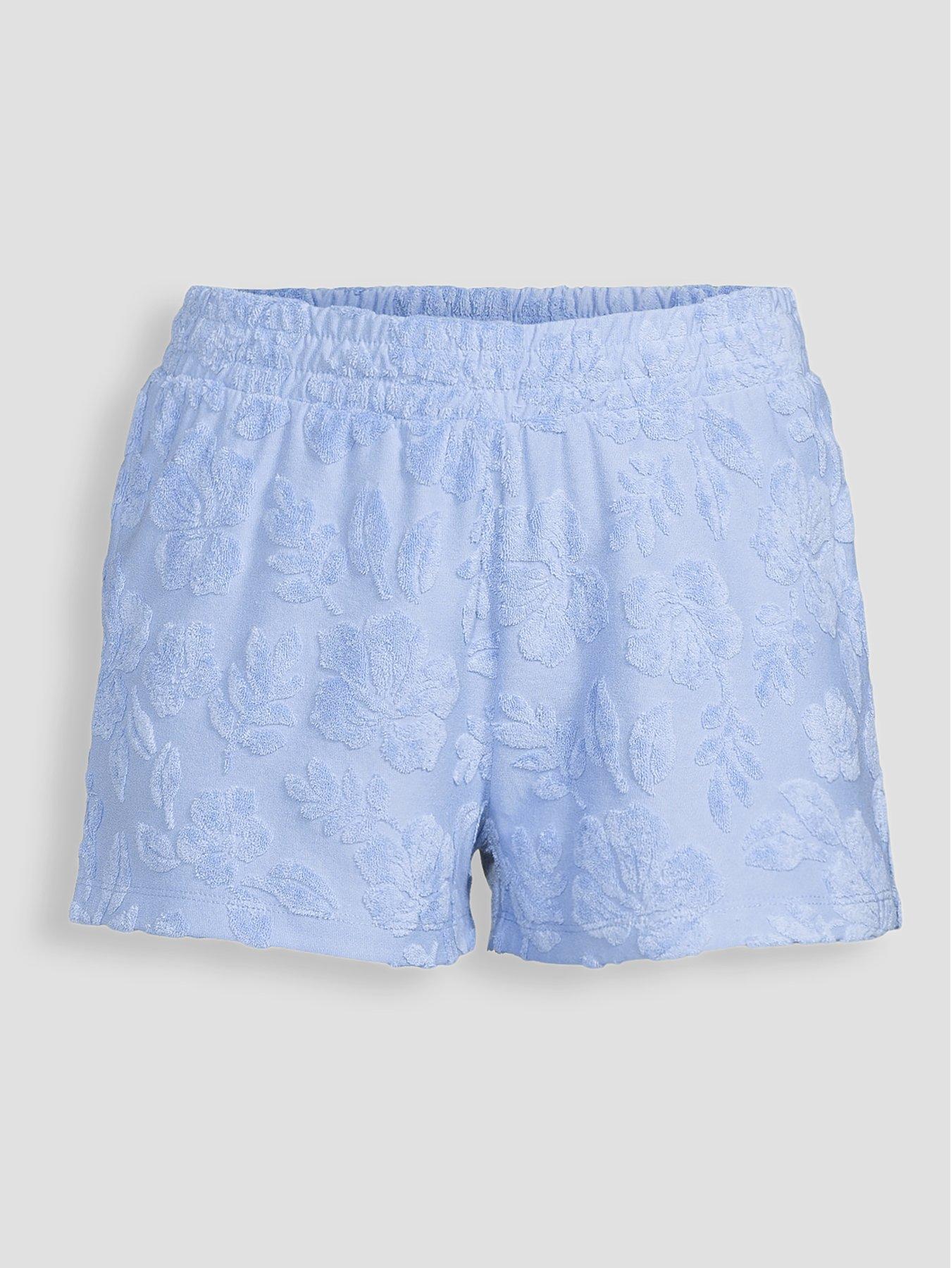 Image 7 of 7 of The Very Collection Towelling Placement Shorts Co Ord - Blue