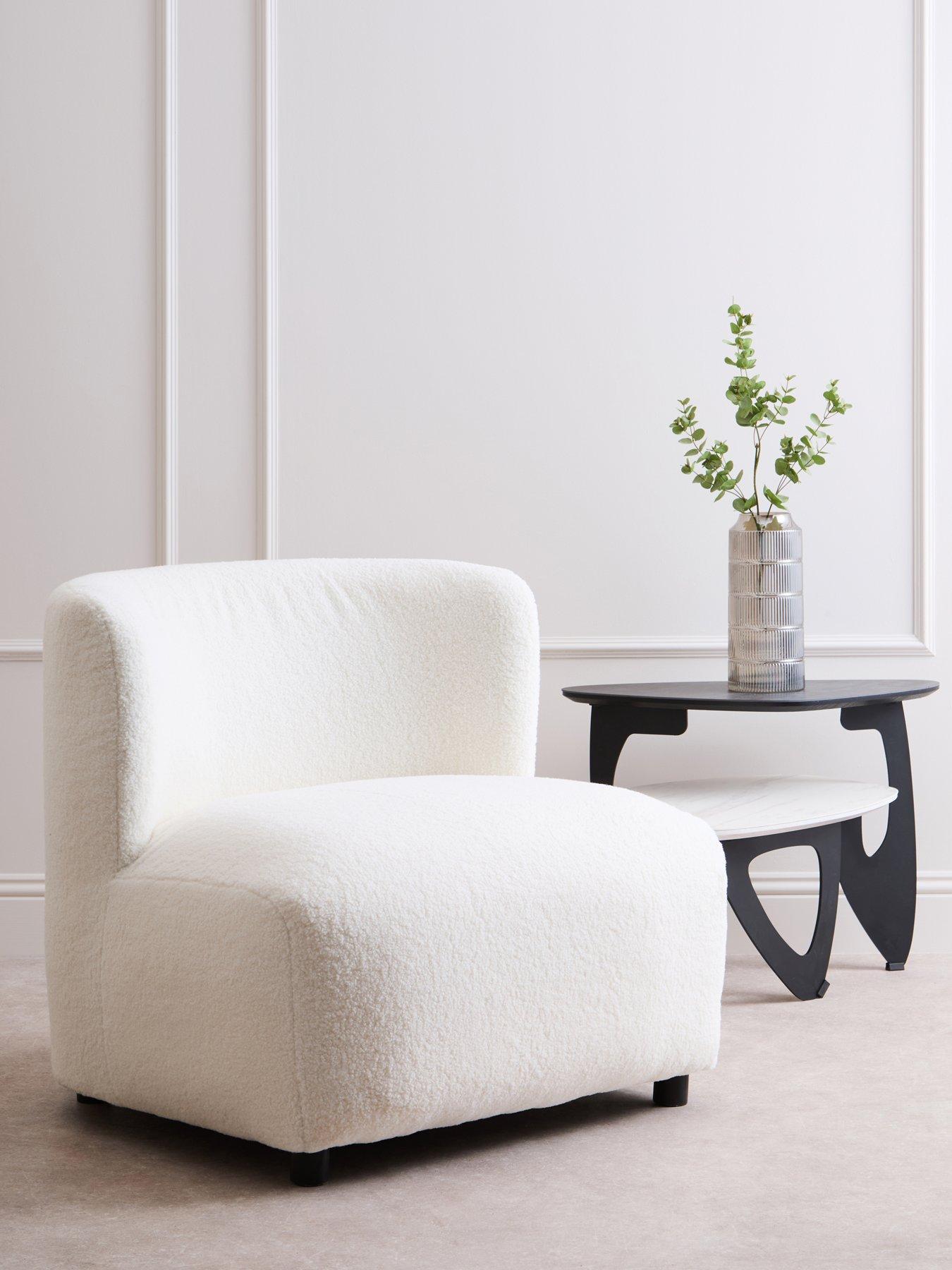 Premier Housewares Montreal Boucle Effect Armless Accent Chair