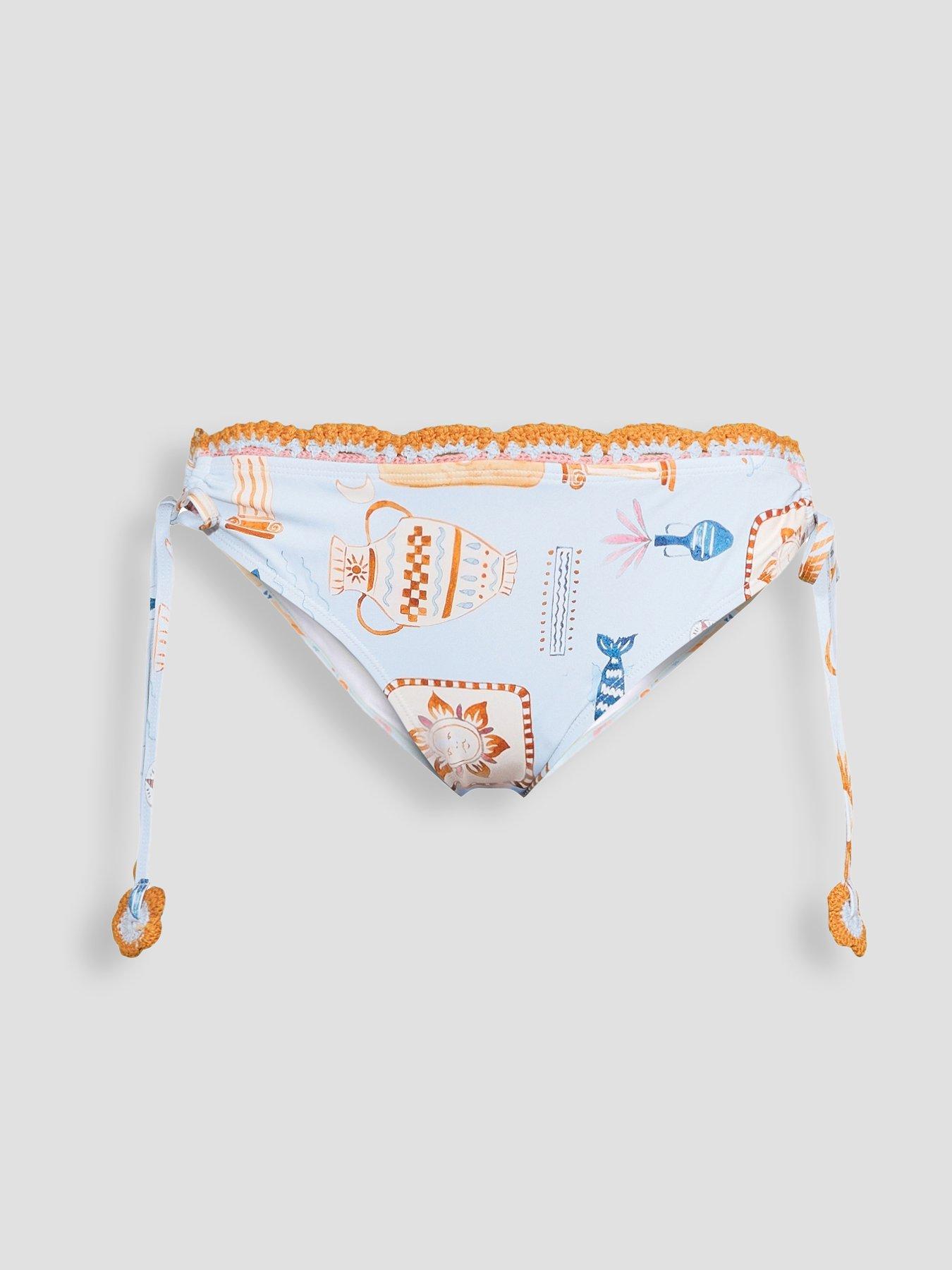 Image 7 of 7 of The Very Collection Crochet Trim Tie Side Briefs - Multi