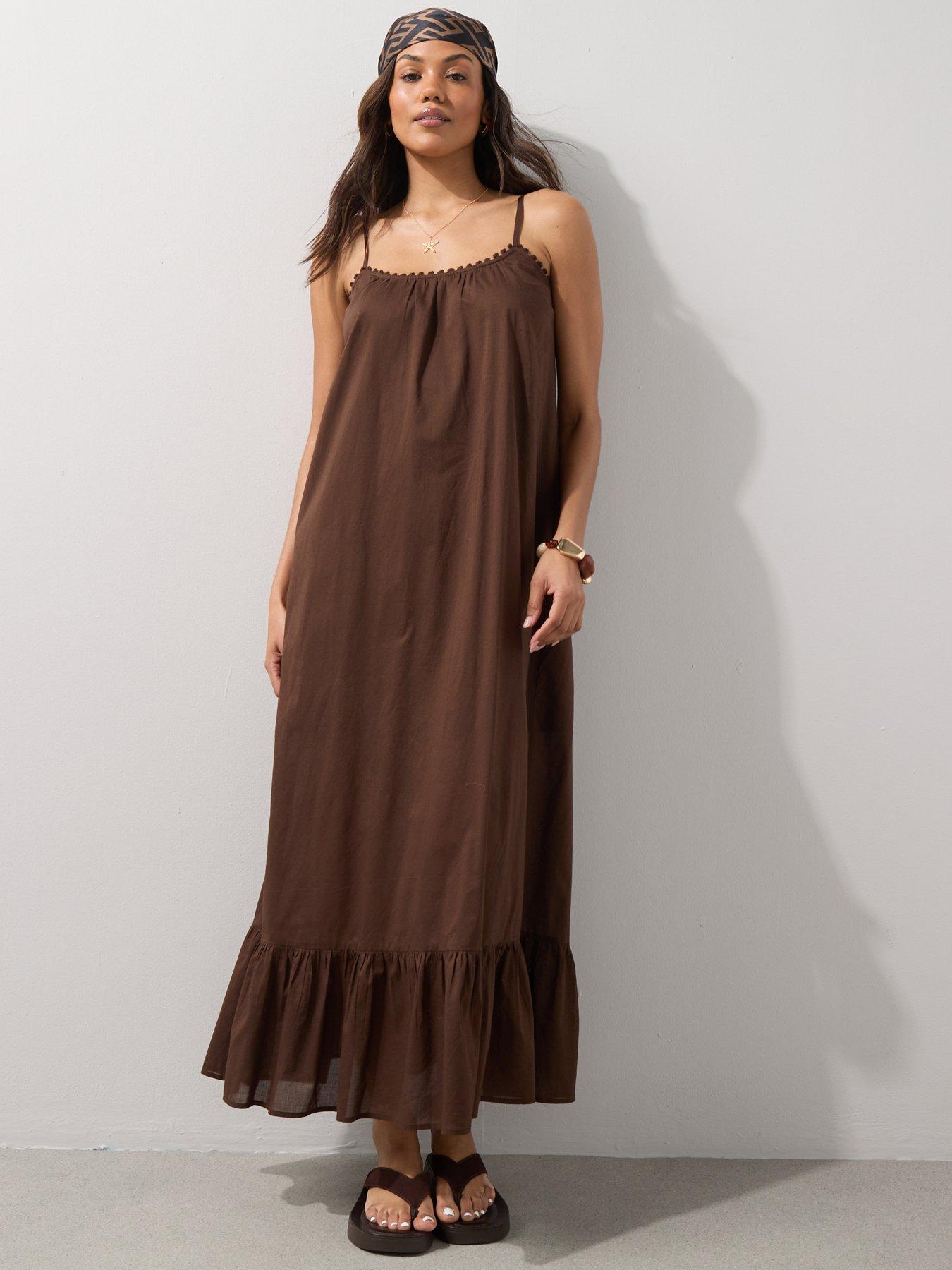 brown beach dress Decorative Patch Maxi | Women`s Dresses by SOLMAR Halter%20Ruched%20Maxi%20Dress%20Brown%0D%0ADESIGN%3A%0D%0A%0D%0AColor%3A%20Brown%0D%0AHalterneck%0D%0ASleeveless%0D%0ABustier%20detail%0D%0ARuched%20design%0D%0AConcealed%20zipper%20at%20back%0D%0AGentle%20Dry%20Clean%20Only%0D%0ALength%3A%20Maxi%0D%0A%0D%0AMATERIAL%3A%0D%0A%0D%0APolyester%20%2B%20Cotton%20%2B%20Spandex%0D%0AHigh%20quality%20durable%20fabric Women's Brown Beach Dresses And