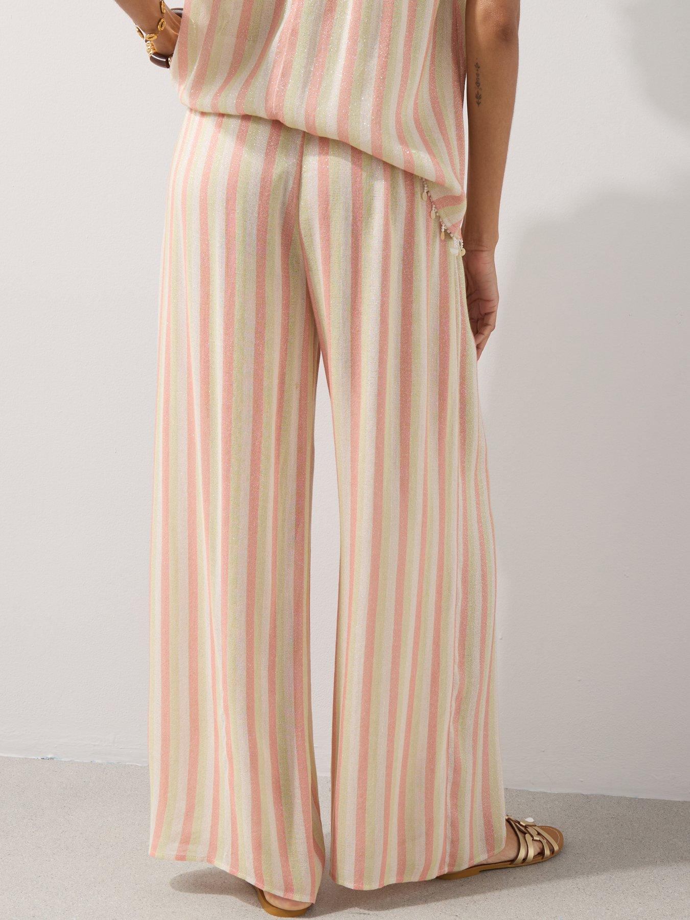 Image 2 of 7 of The Very Collection Stripe Beach Trousers Co Ord - Multi