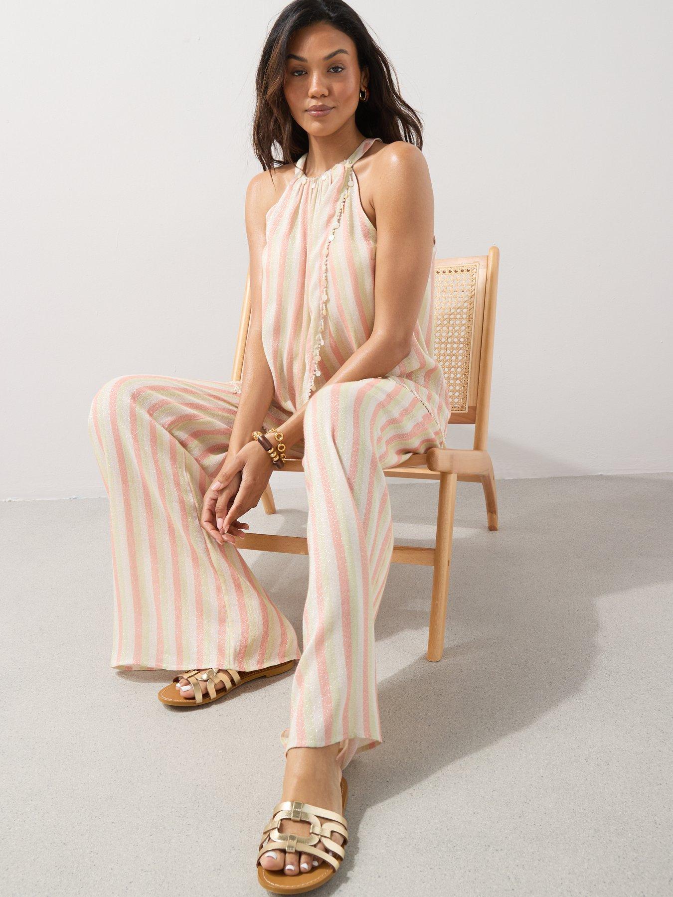 Image 5 of 7 of The Very Collection Stripe Beach Trousers Co Ord - Multi