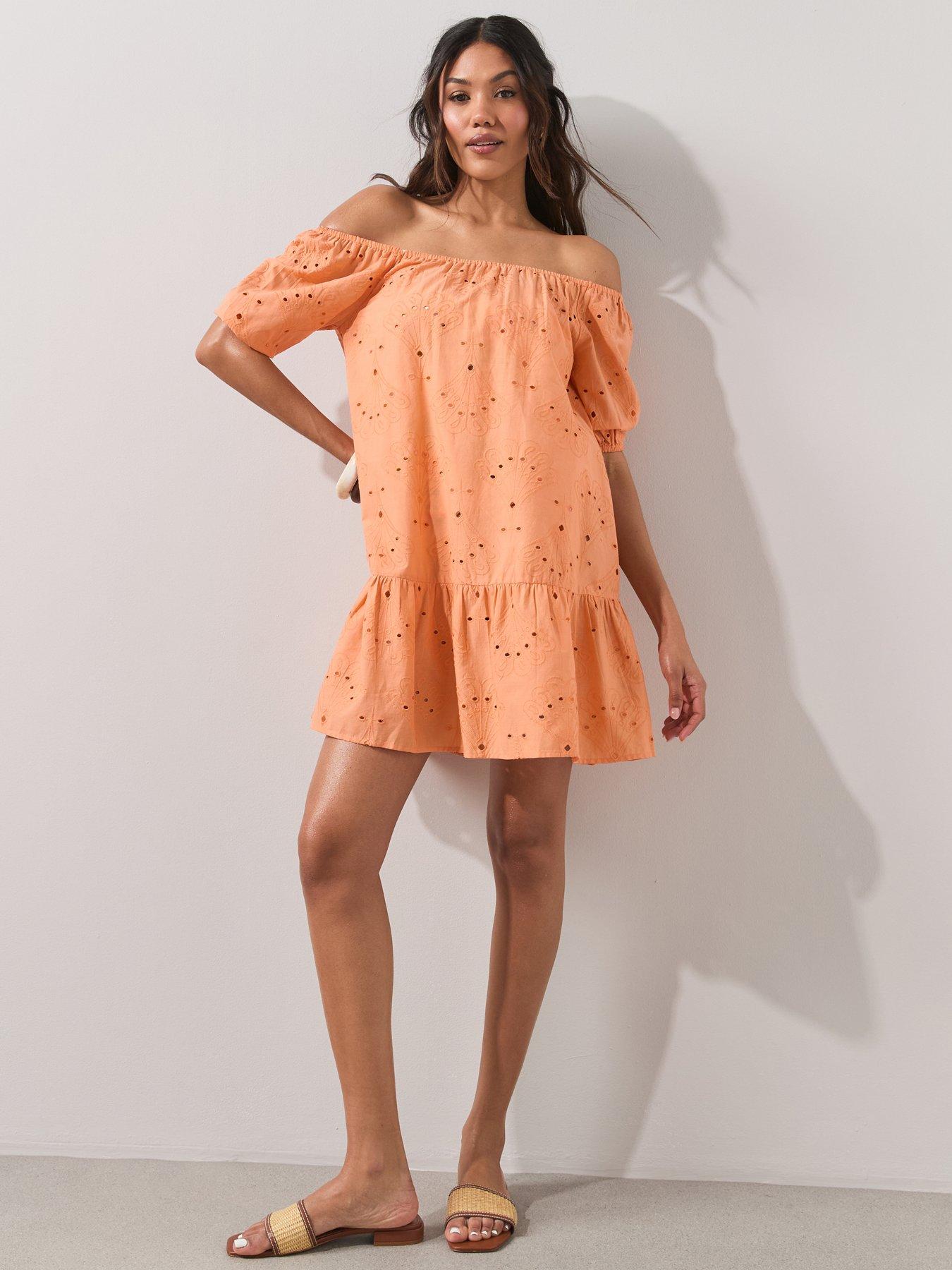 The Very Collection Embroidered Bardot Beach Dress