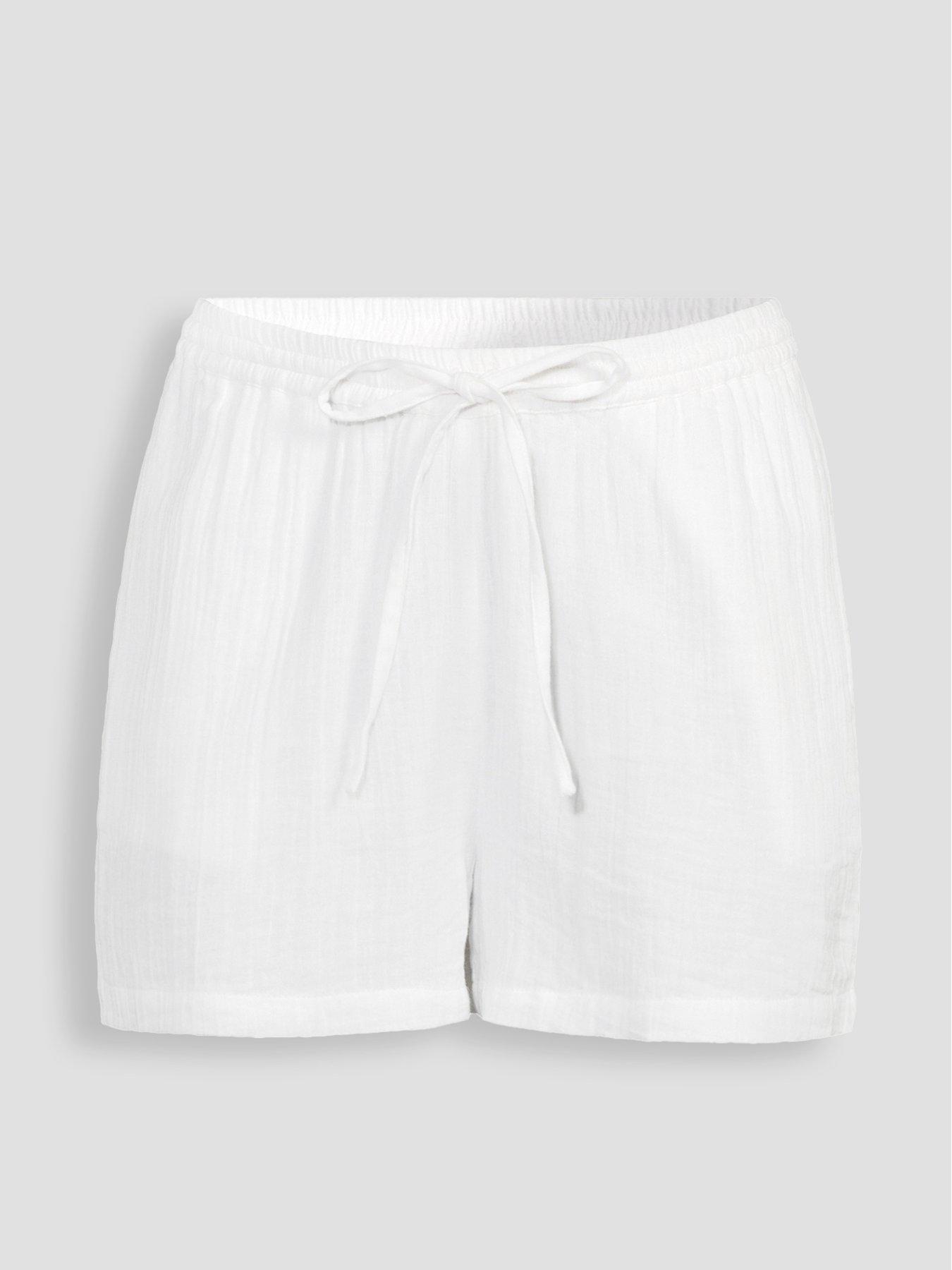 Image 7 of 7 of The Very Collection Double Cloth Shorts - White