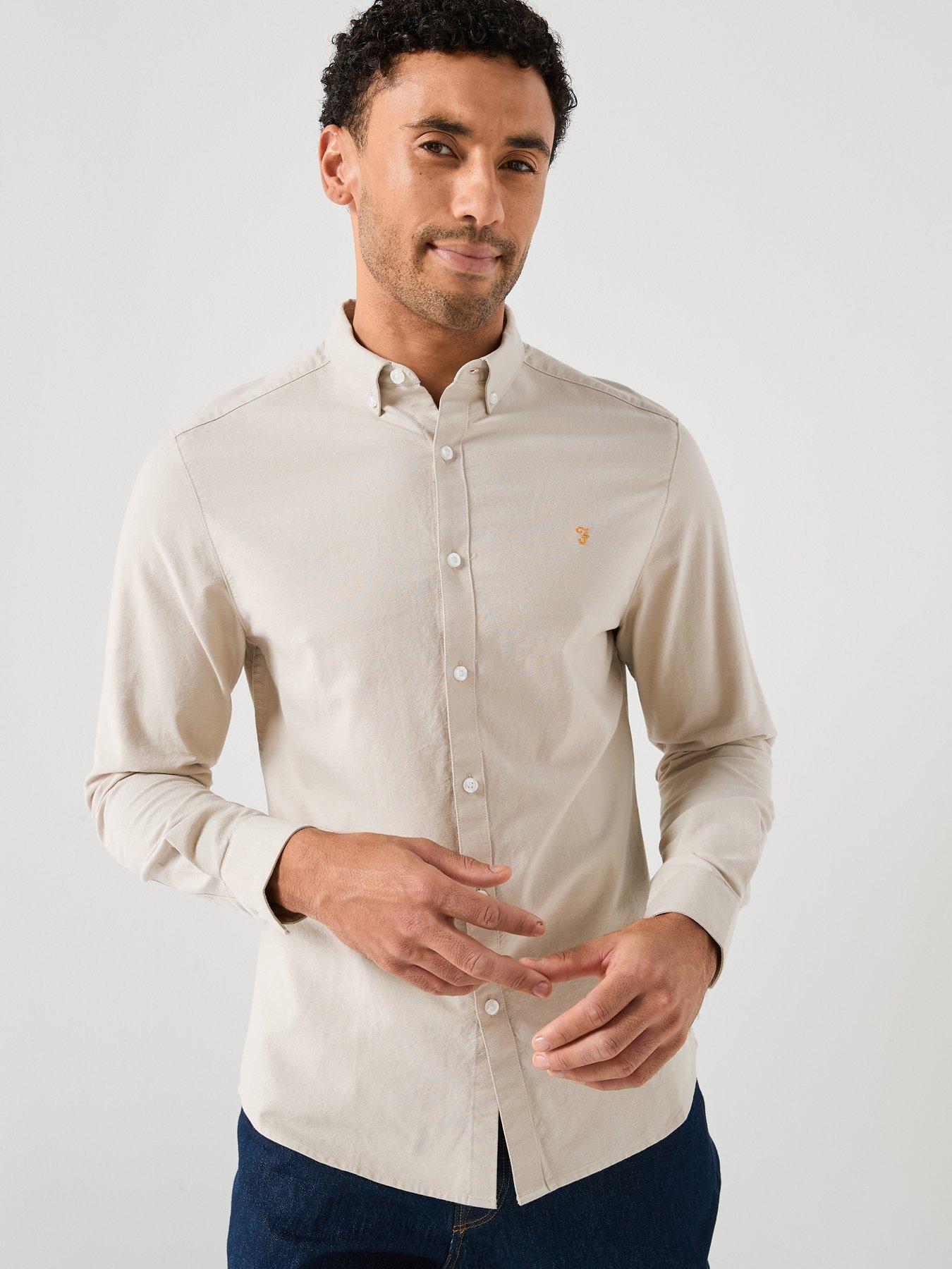Image 1 of 6 of Farah Brewer Long Sleeve Shirt - White