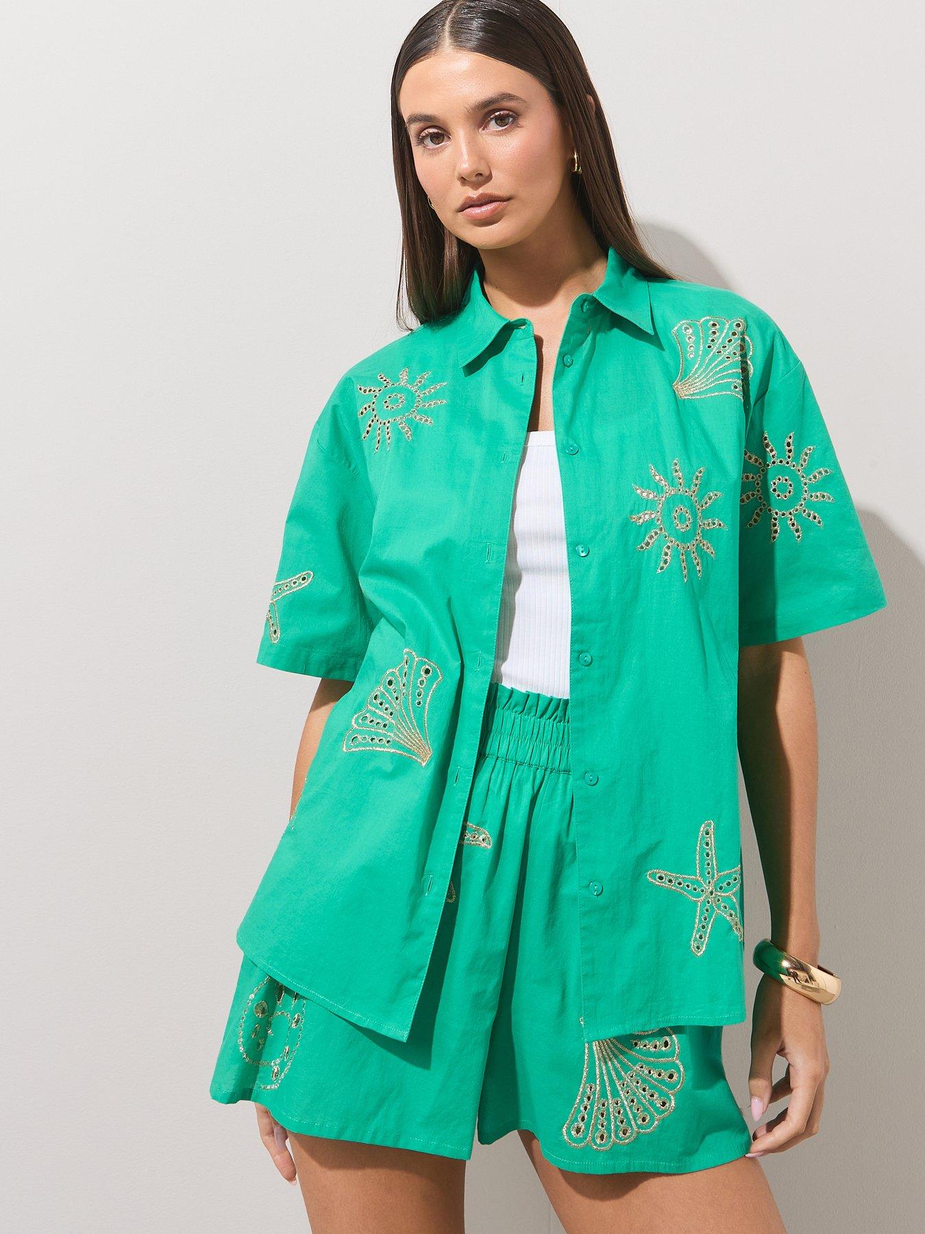 the-very-collection-shell-embroidered-co-ord-beach-shirtfront