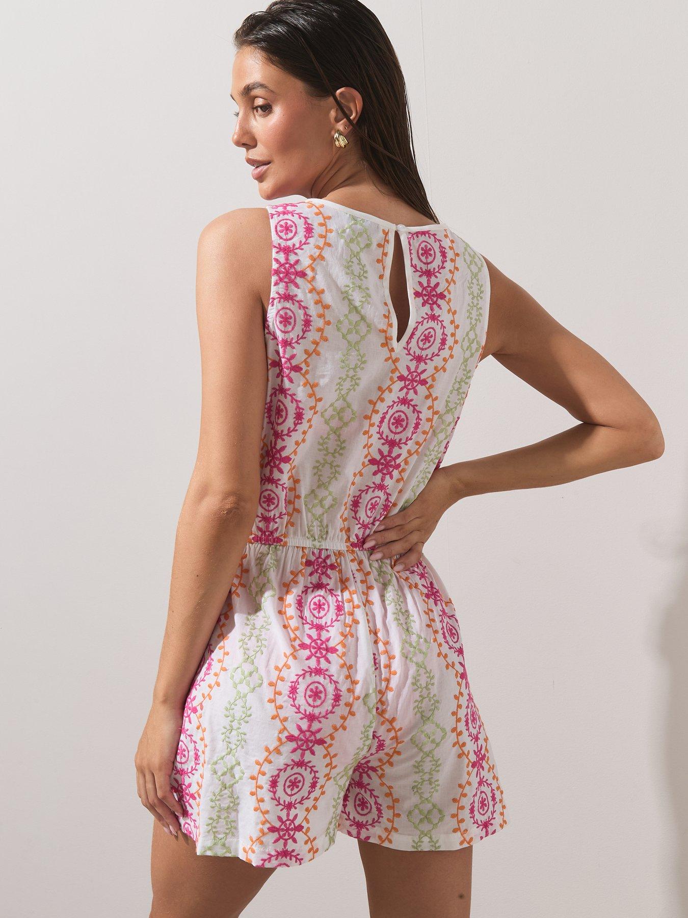 Image 2 of 7 of The Very Collection Embroided Playsuit - Multi