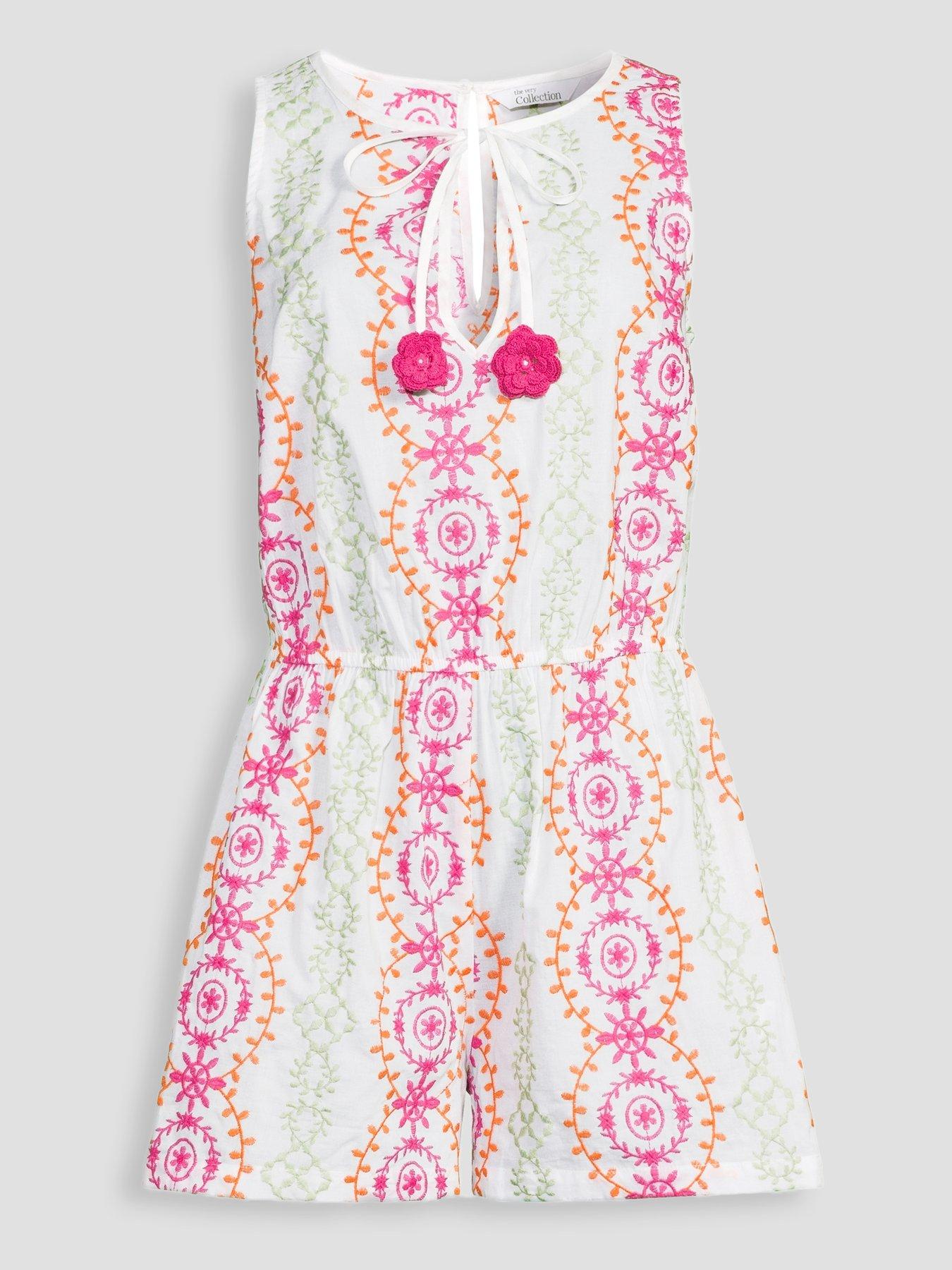 Image 7 of 7 of The Very Collection Embroided Playsuit - Multi