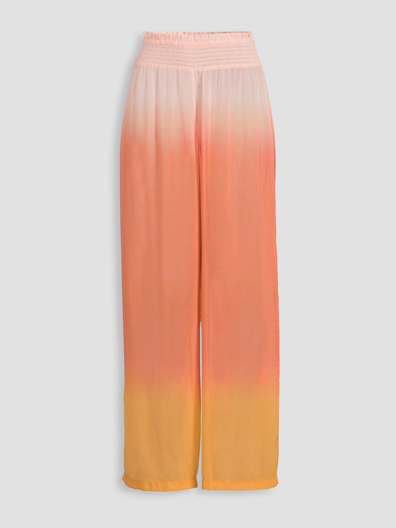 Image 7 of 7 of The Very Collection Shirred Ombre Sheer Beach Trouser Co Ord - Pink