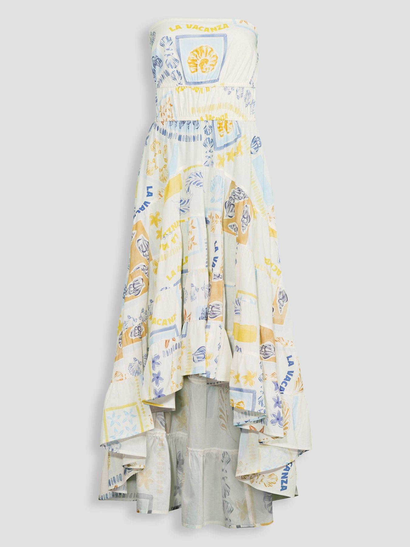 Image 7 of 7 of The Very Collection Conversational Shell Print Beach Dress - Cream