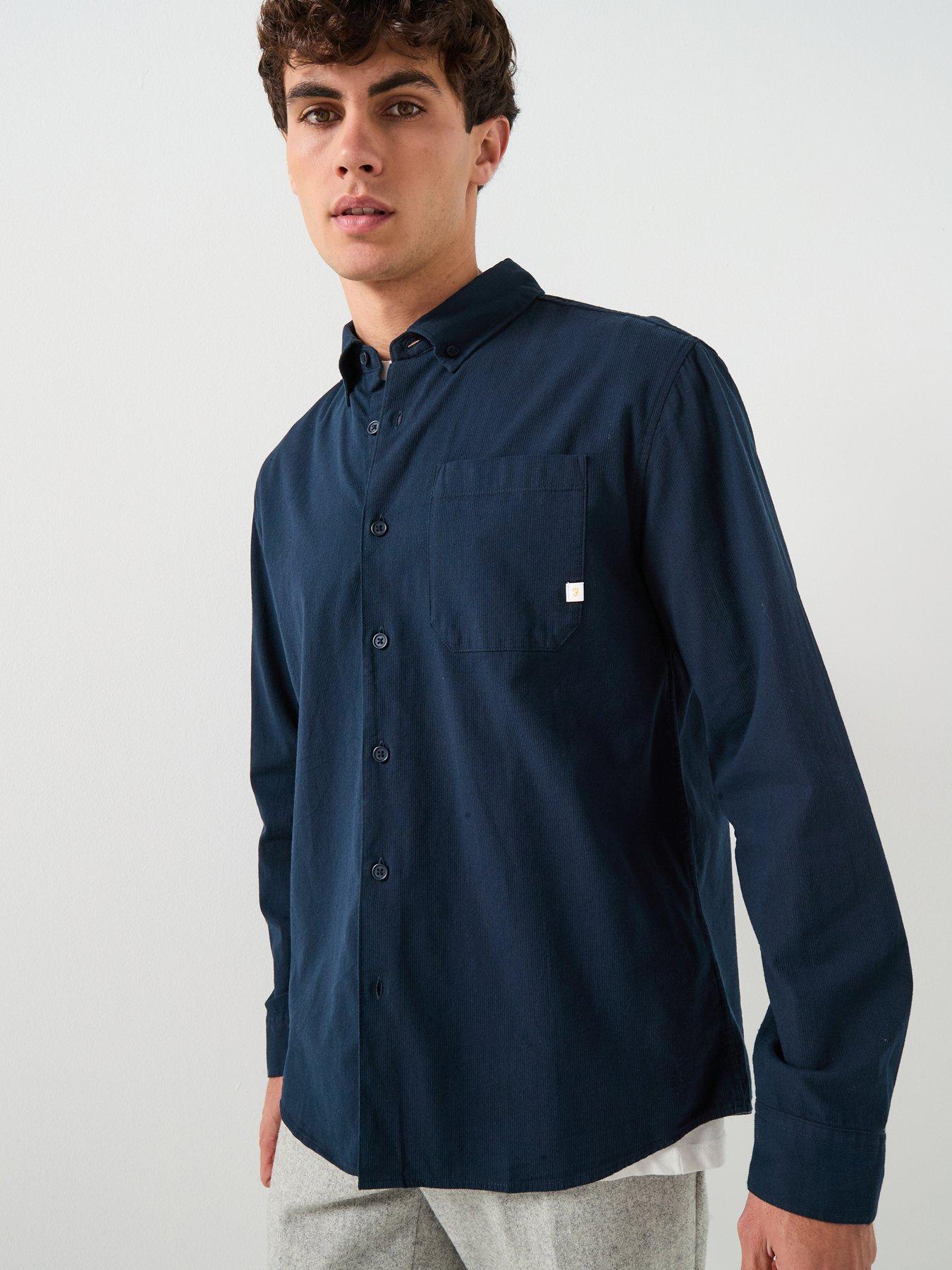 farah-netherton-long-sleeve-cord-shirt-navyfront