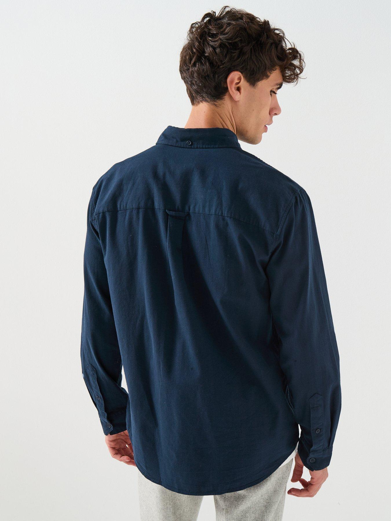 farah-netherton-long-sleeve-cord-shirt-navystillFront
