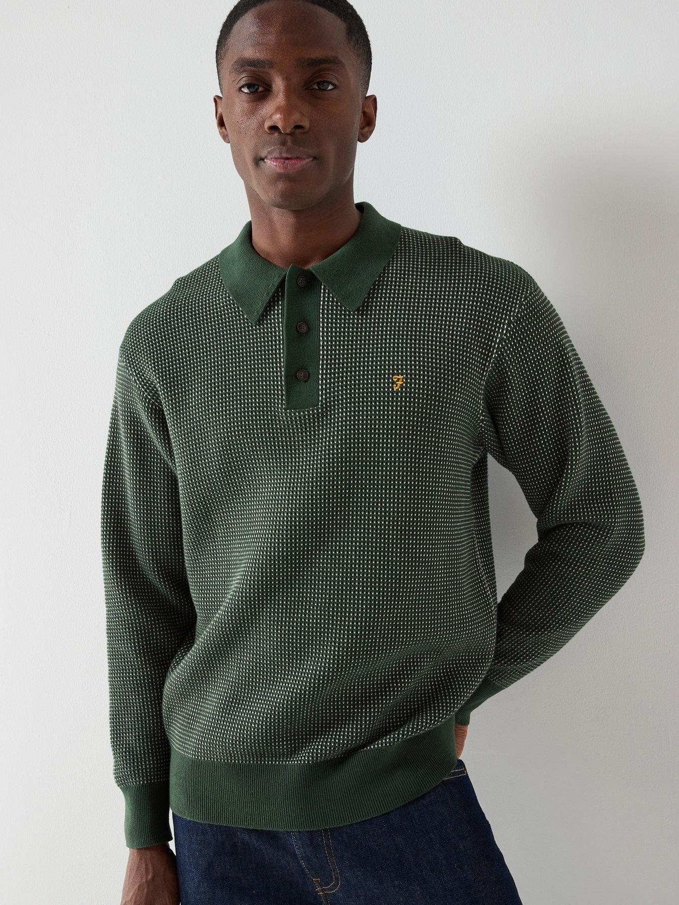 farah-gateacre-long-sleeve-knitted-polo-green