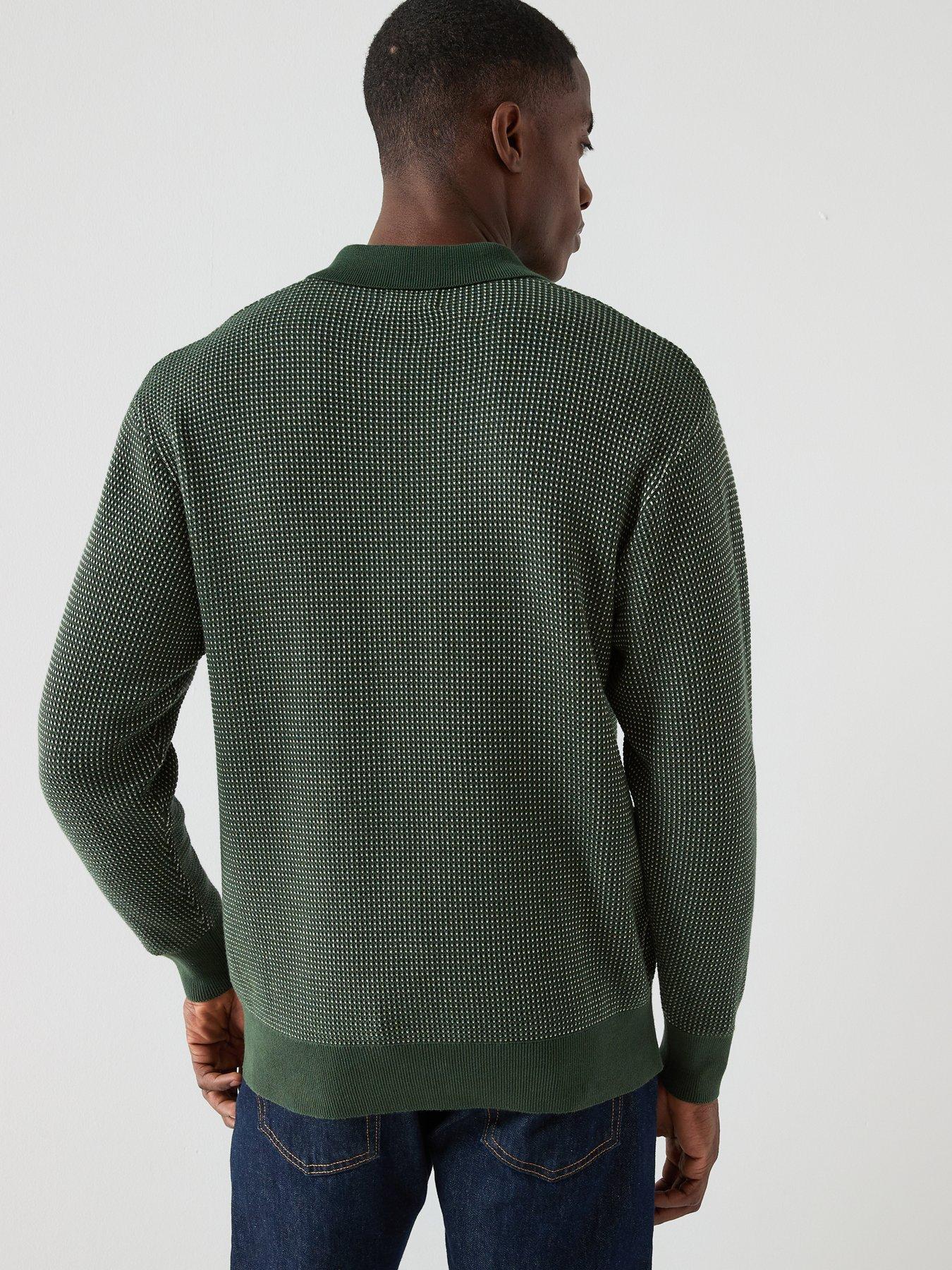 farah-gateacre-long-sleeve-knitted-polo-greenstillFront