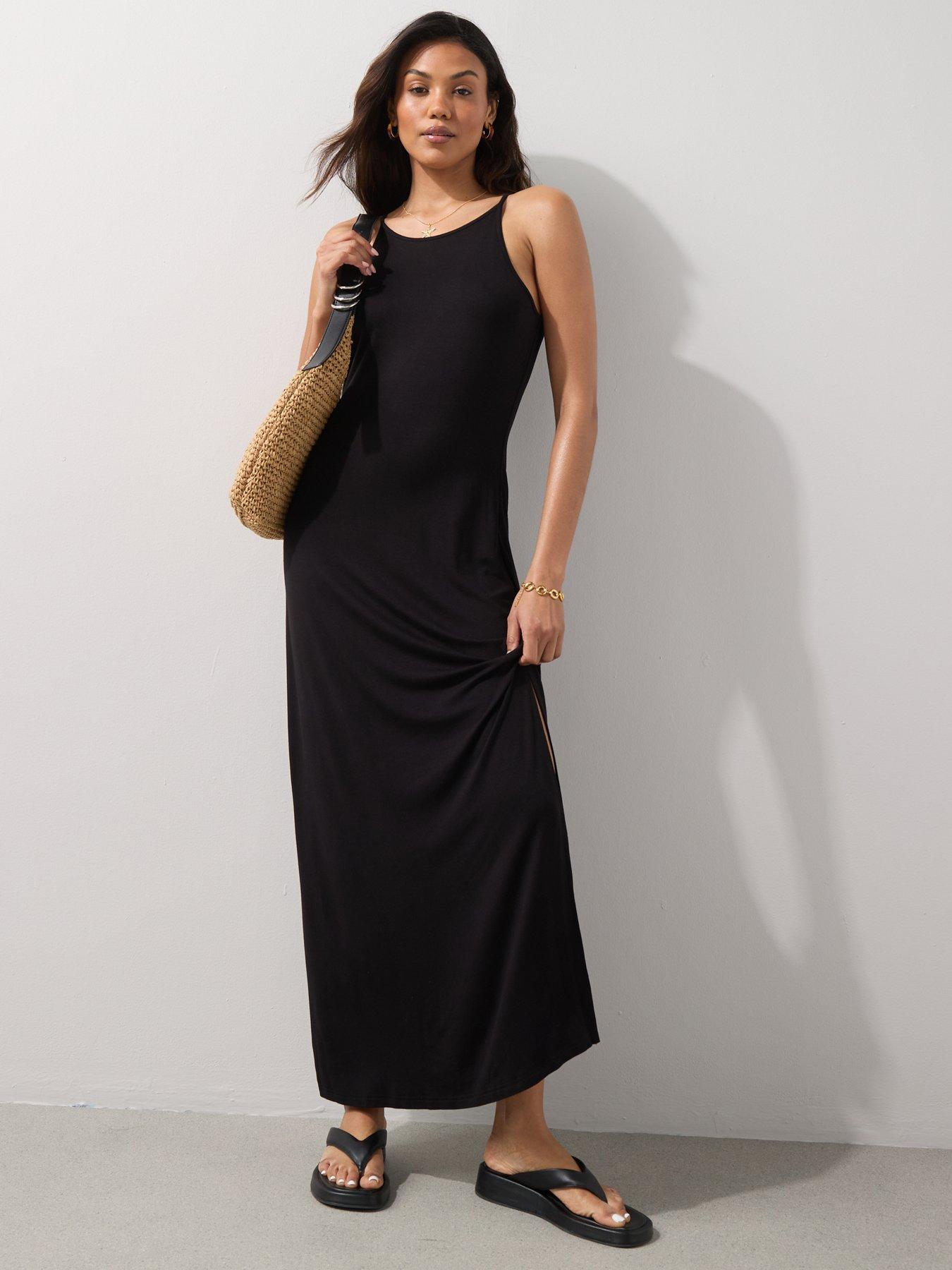 Image 3 of 7 of The Very Collection Strappy Maxi Dress - Black