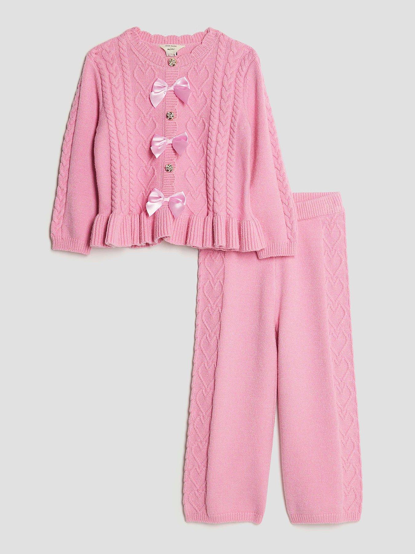 river-island-mini-girls-bow-knit-jumper-set-pink