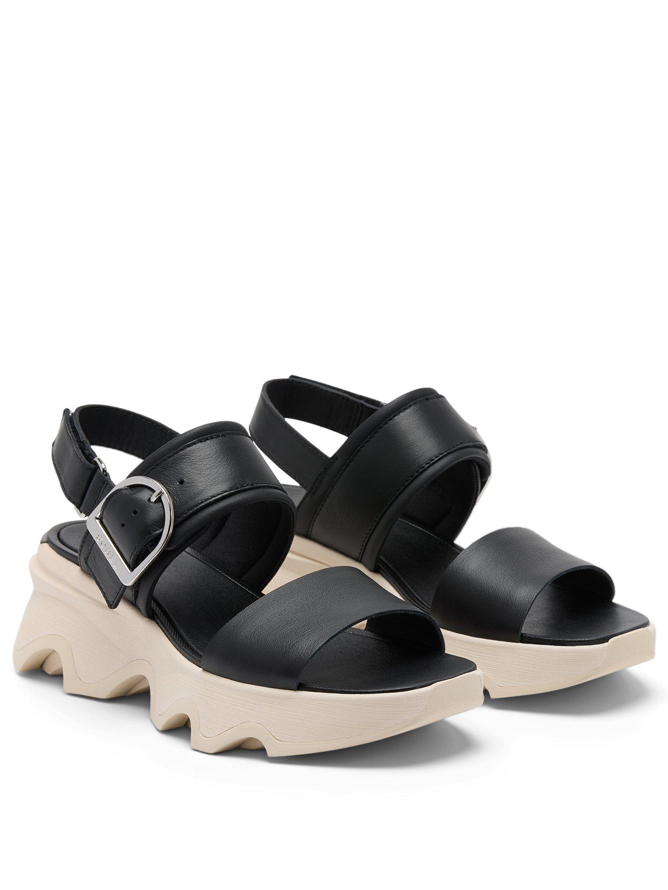 Image 2 of 7 of SOREL Womens Kinetic Impact Wedge Sandals - Black