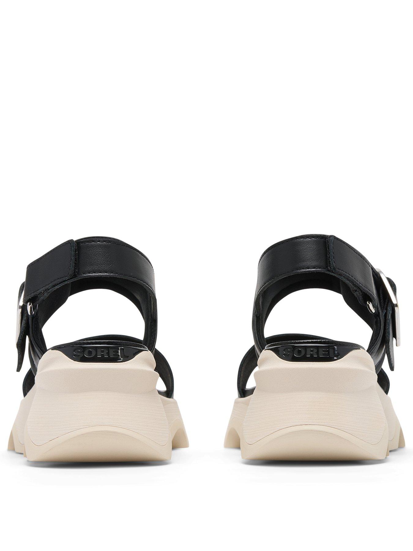 Image 3 of 7 of SOREL Womens Kinetic Impact Wedge Sandals - Black