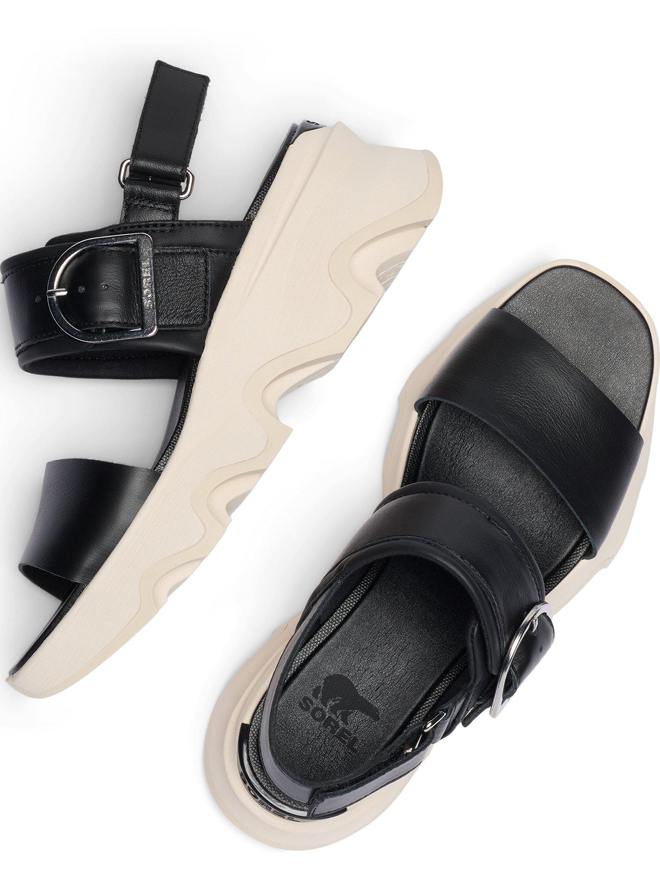 Image 4 of 7 of SOREL Womens Kinetic Impact Wedge Sandals - Black