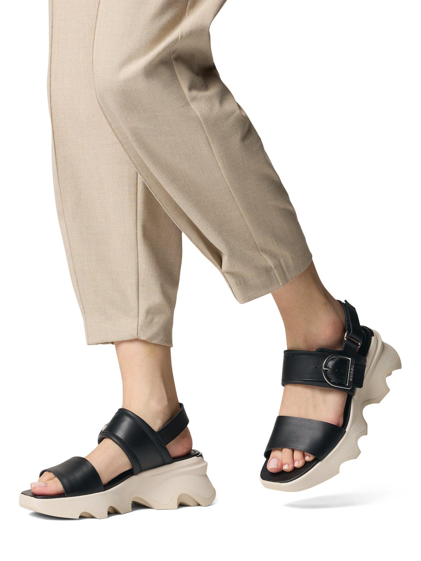 Image 6 of 7 of SOREL Womens Kinetic Impact Wedge Sandals - Black