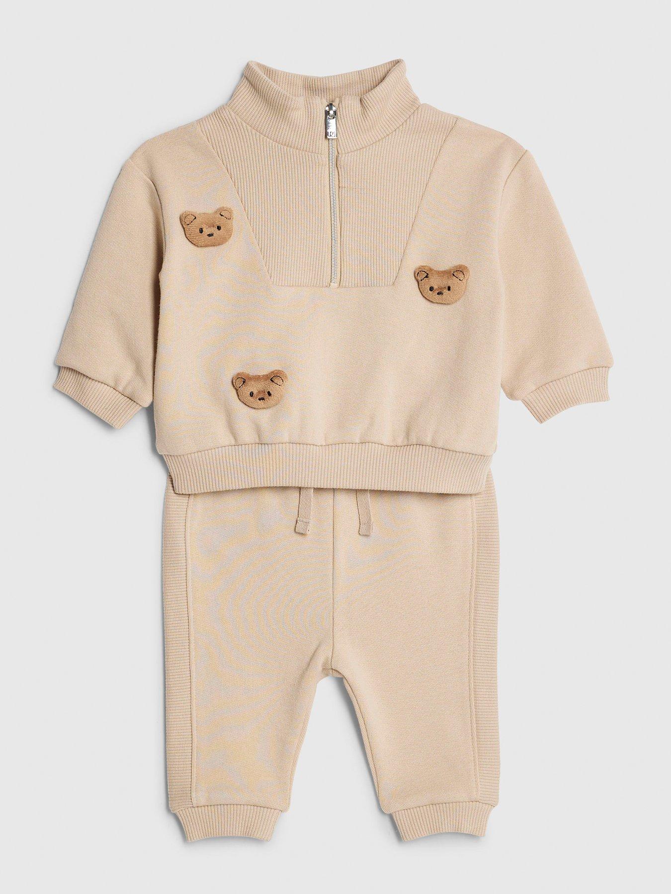 Image 3 of 4 of River Island Baby Boys 3D Bear Jumper Set - Brown