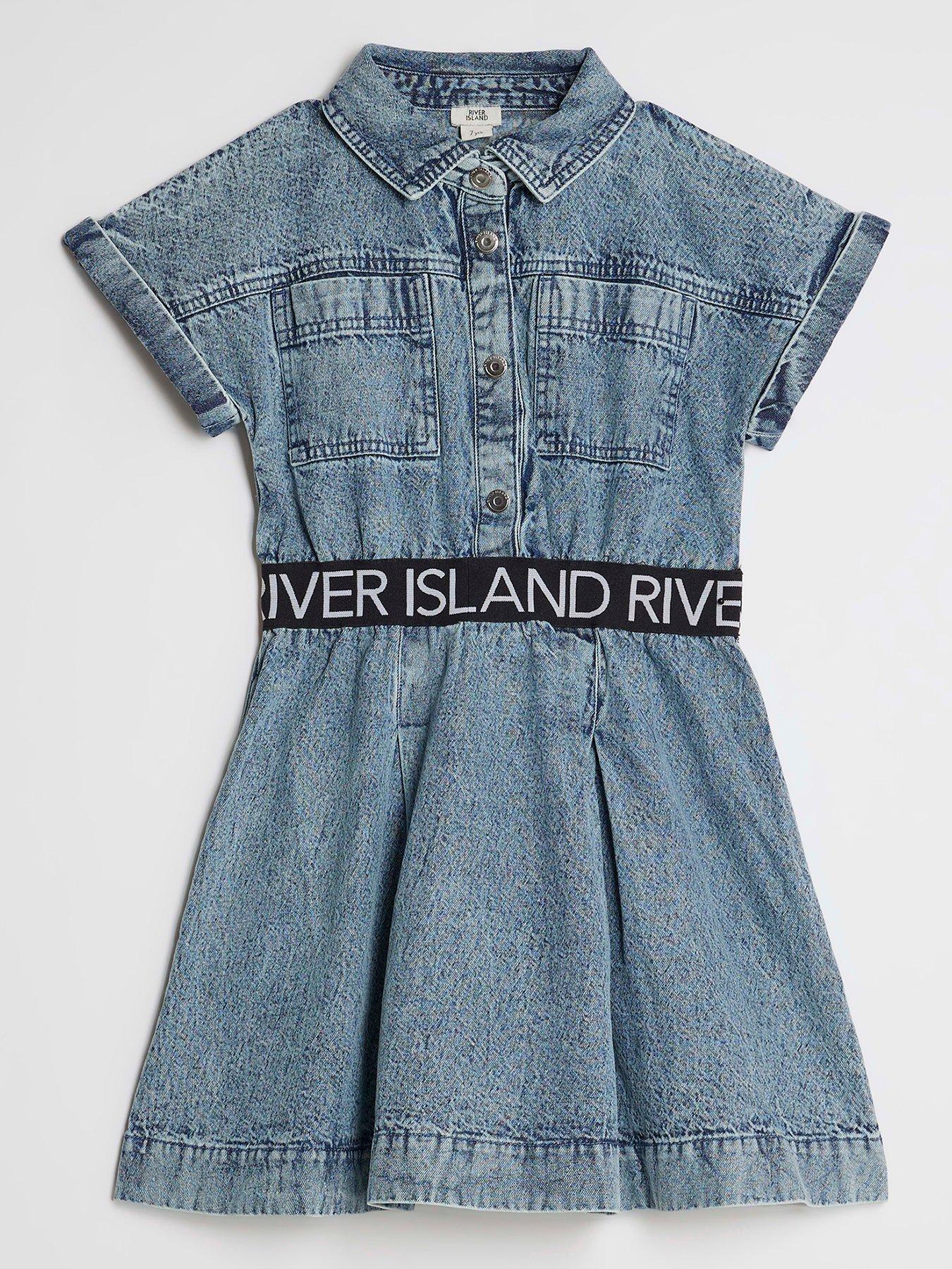 river-island-older-girls-twill-waistband-dress-blue