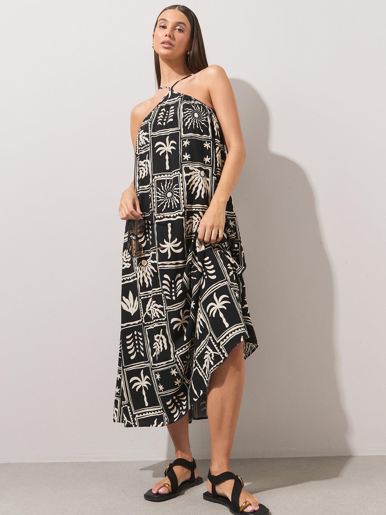 the-very-collection-mono-print-halterneck-dress-multidetail
