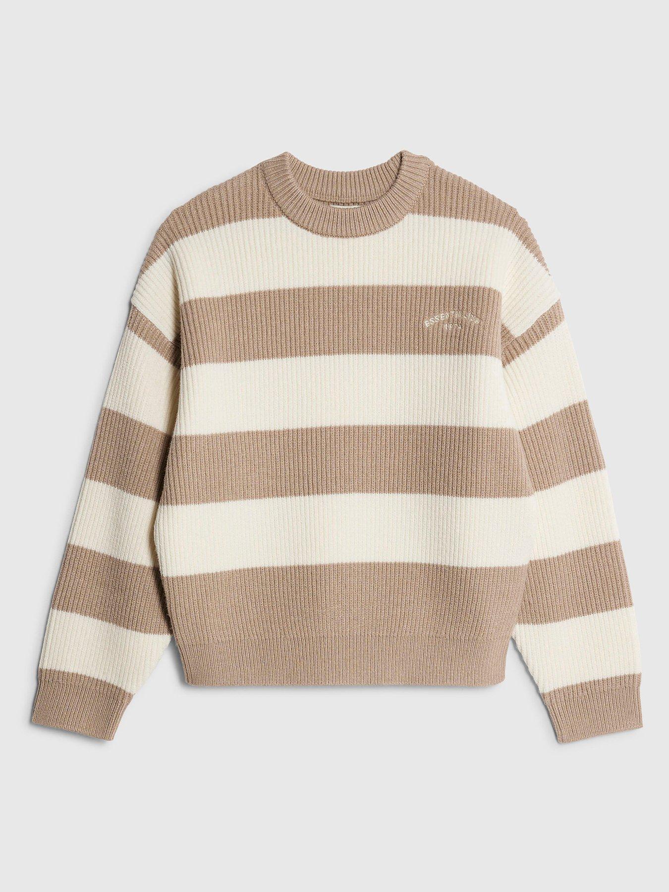 river-island-older-boys-ribbed-stripe-jumper-beigefront