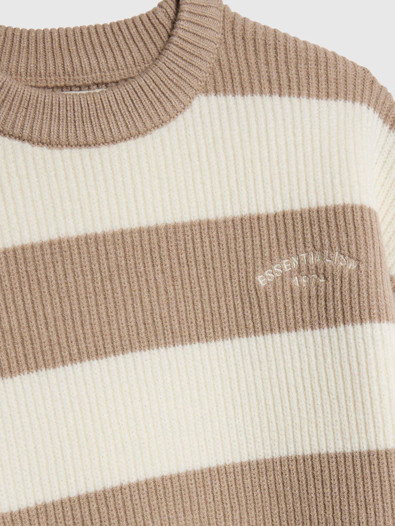 river-island-older-boys-ribbed-stripe-jumper-beigeoutfit