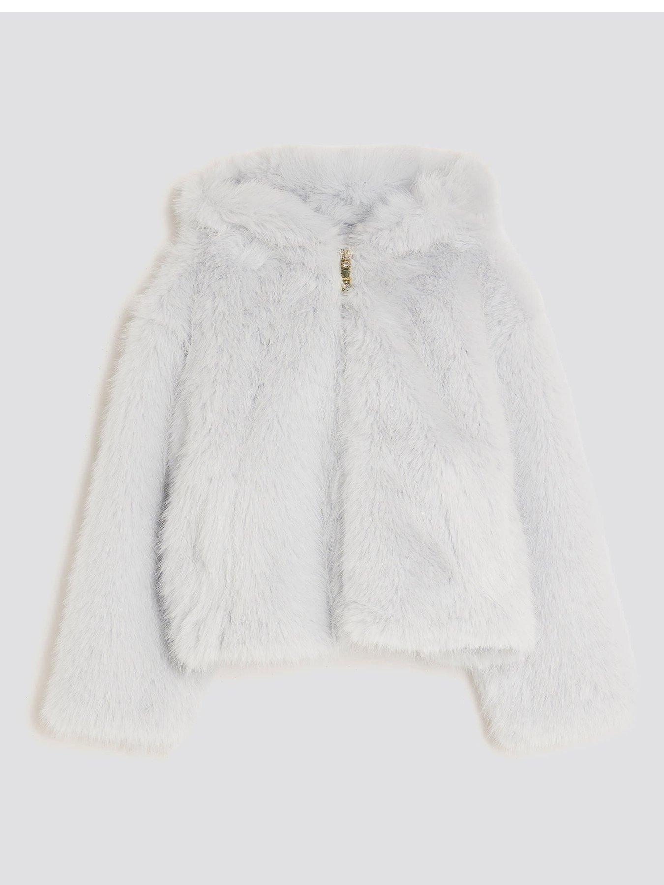 river-island-older-girls-hooded-faux-fur-bomber-jacket-light-bluefront