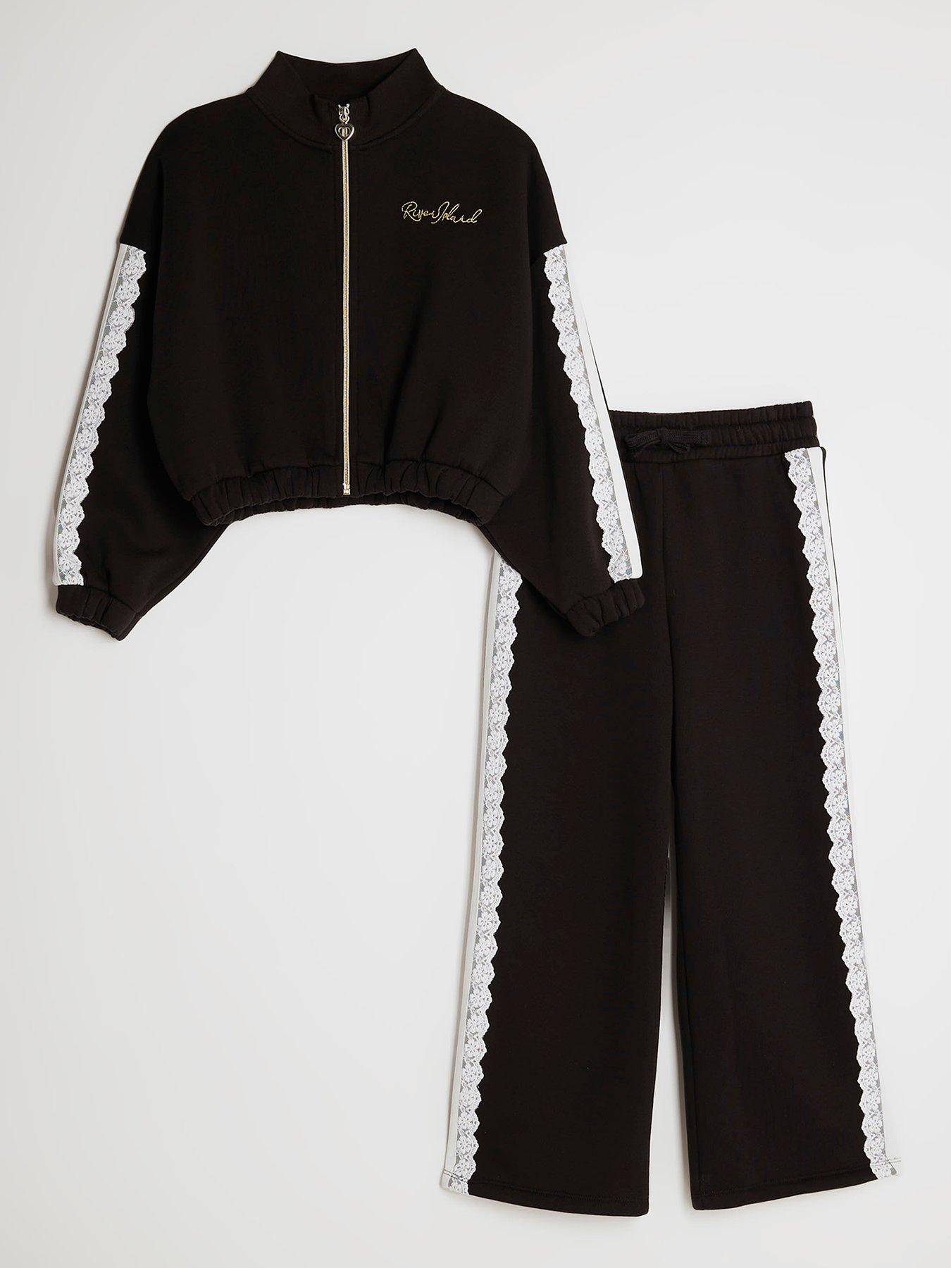 river-island-older-girls-ruffle-lace-detail-sweatshirt-set-black