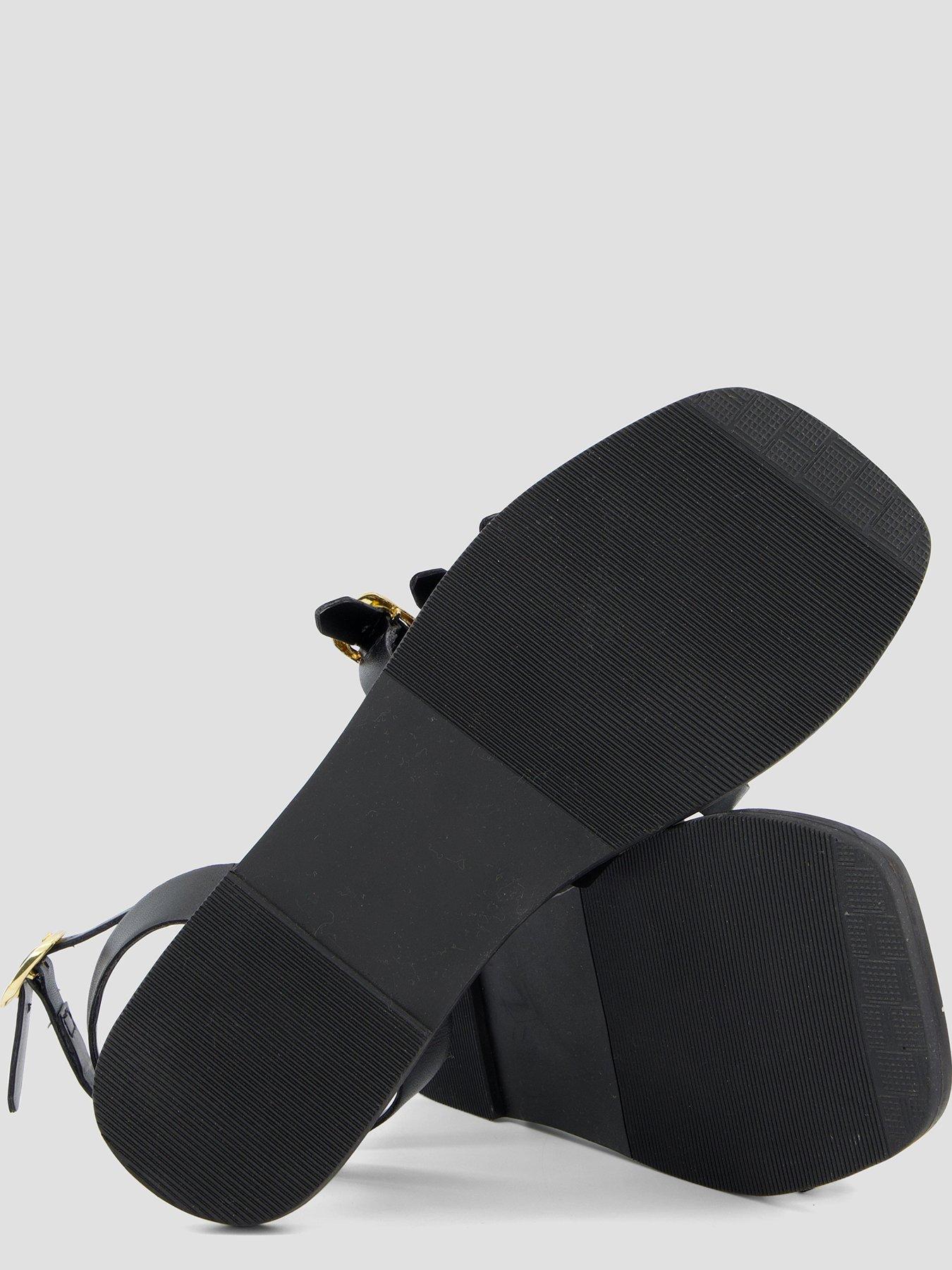 Image 4 of 7 of The Very Collection Leather Strappy Sandal - Black