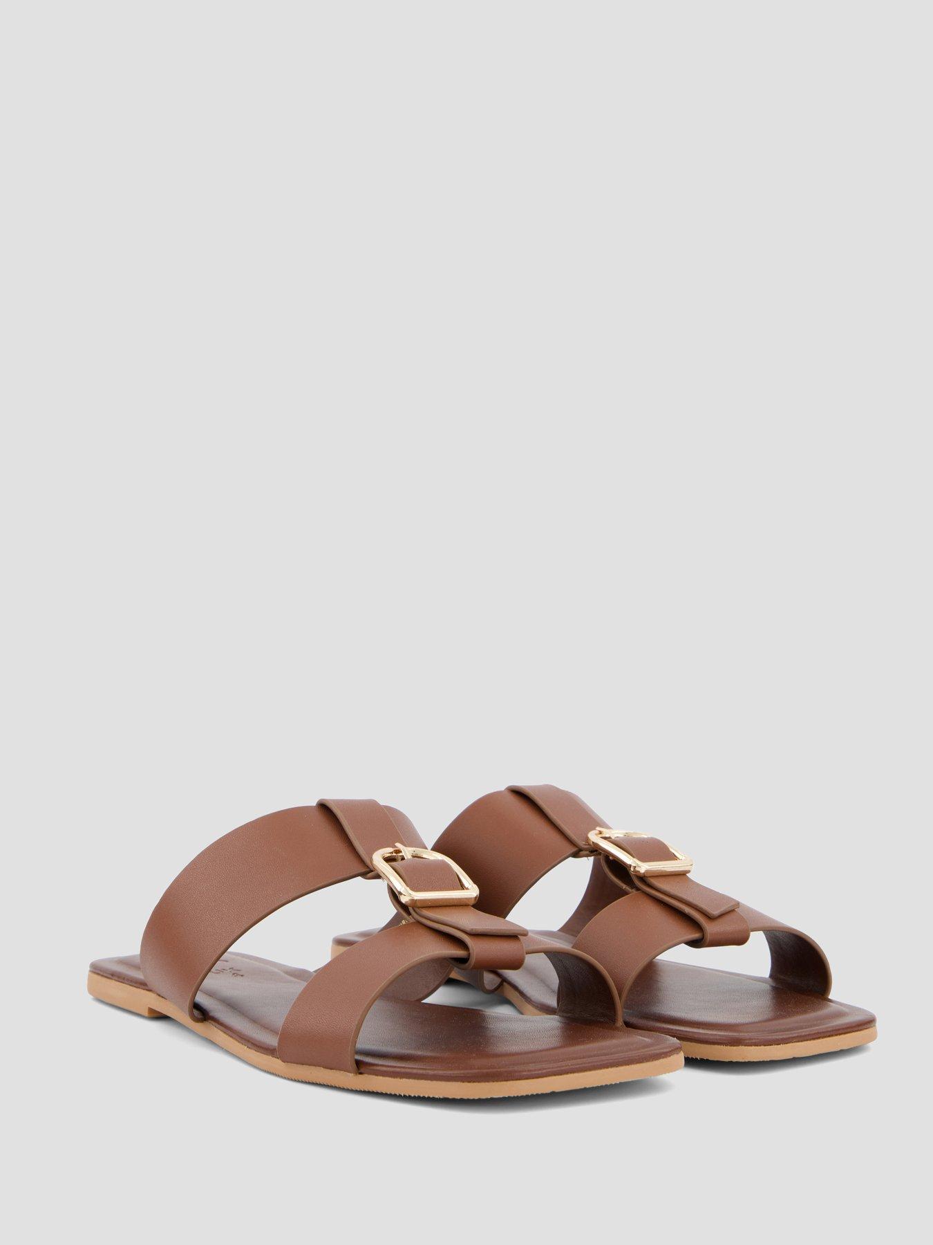 Image 6 of 7 of The Very Collection Real Leather Buckle Slider - Brown