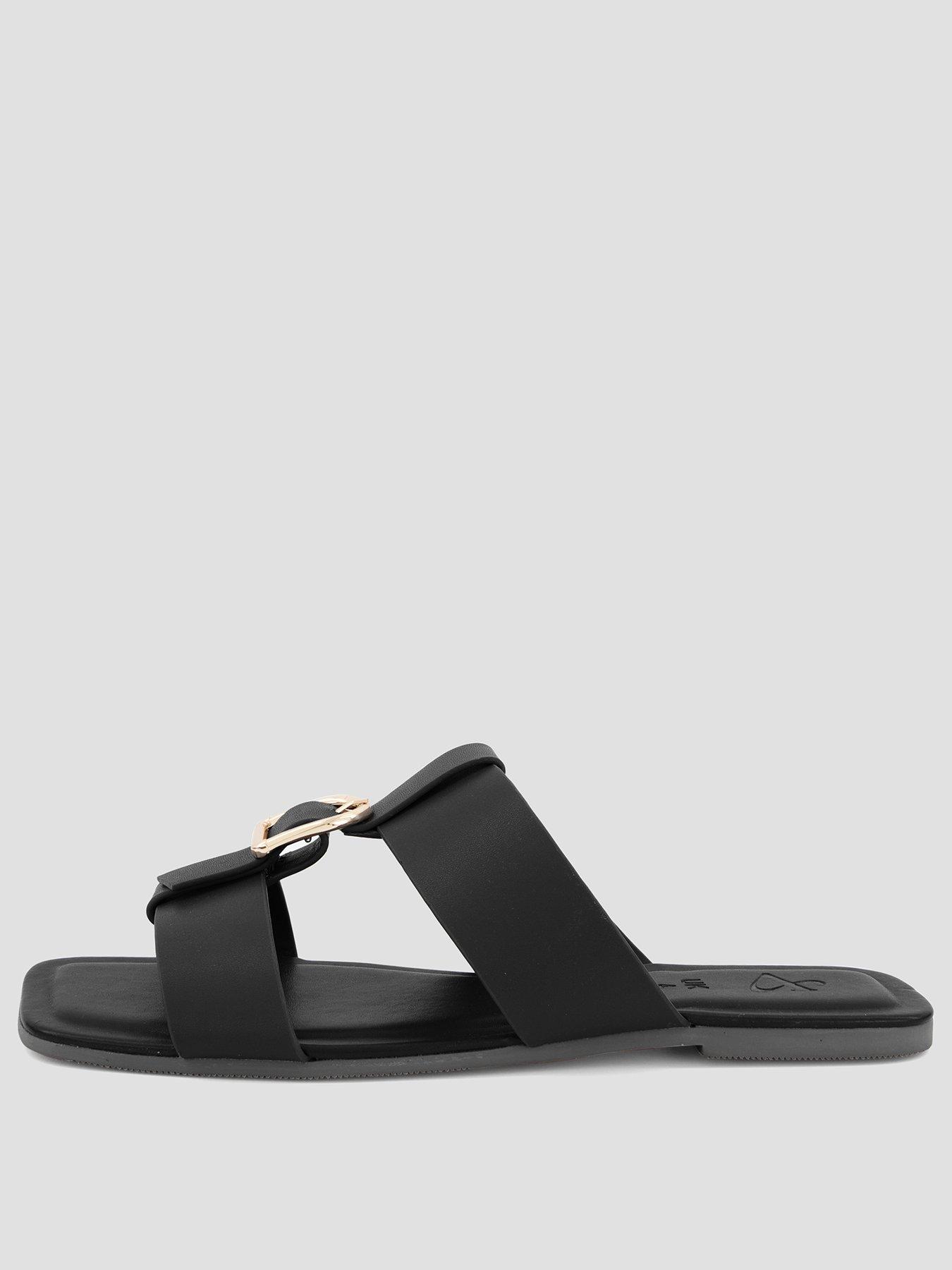Image 2 of 6 of The Very Collection Real Leather Buckle Slider - Black