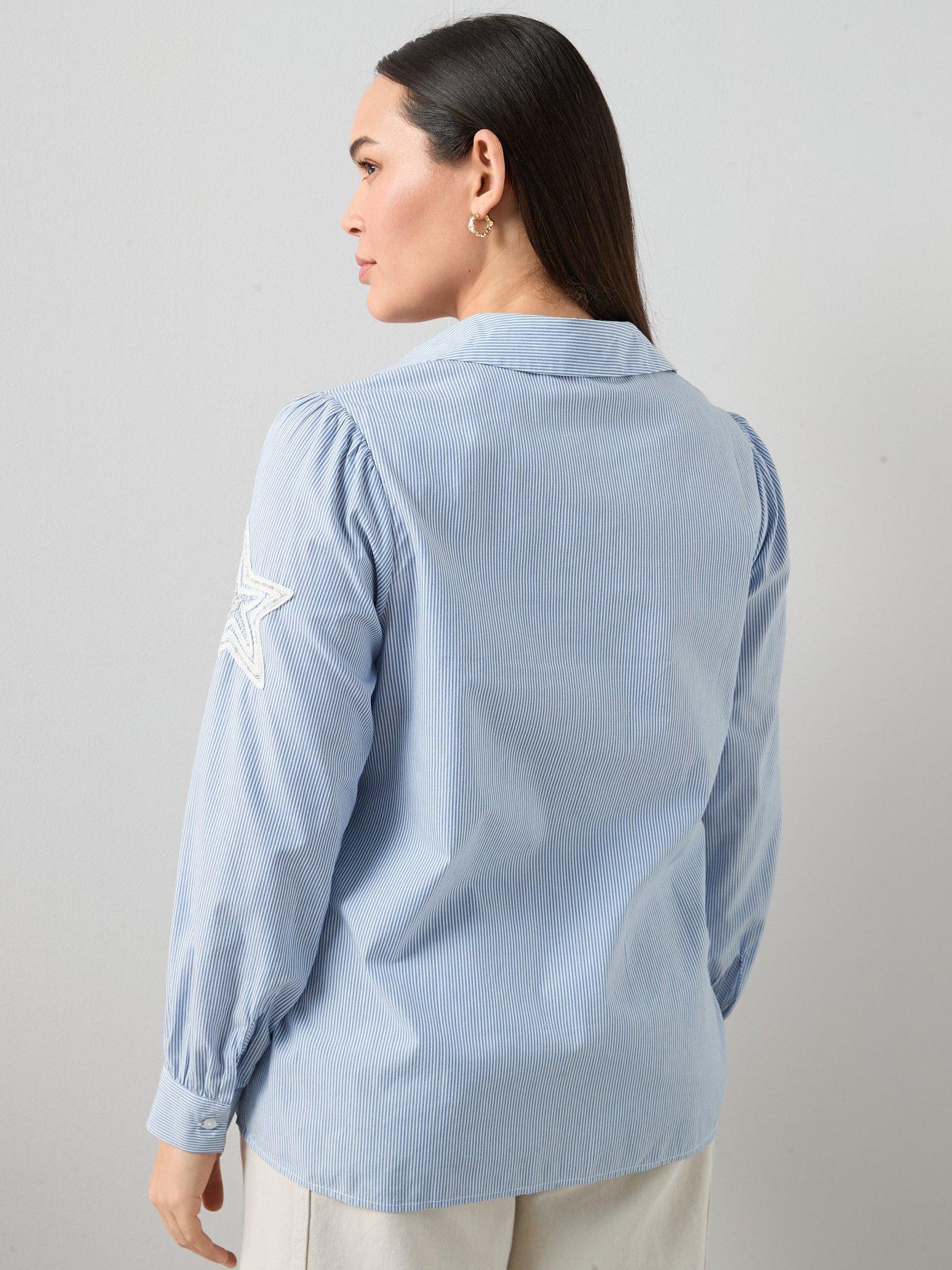 Image 2 of 6 of The Very Collection Curve Applique Stripe Shirt - Multi
