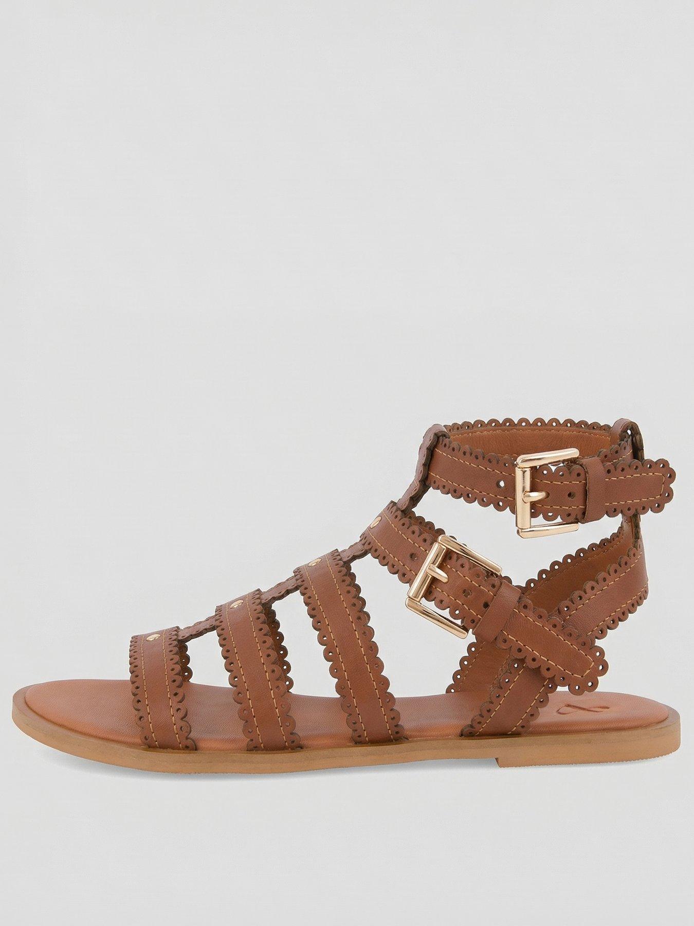 the-very-collection-real-leather-scalloped-gladiator-sandals-brown