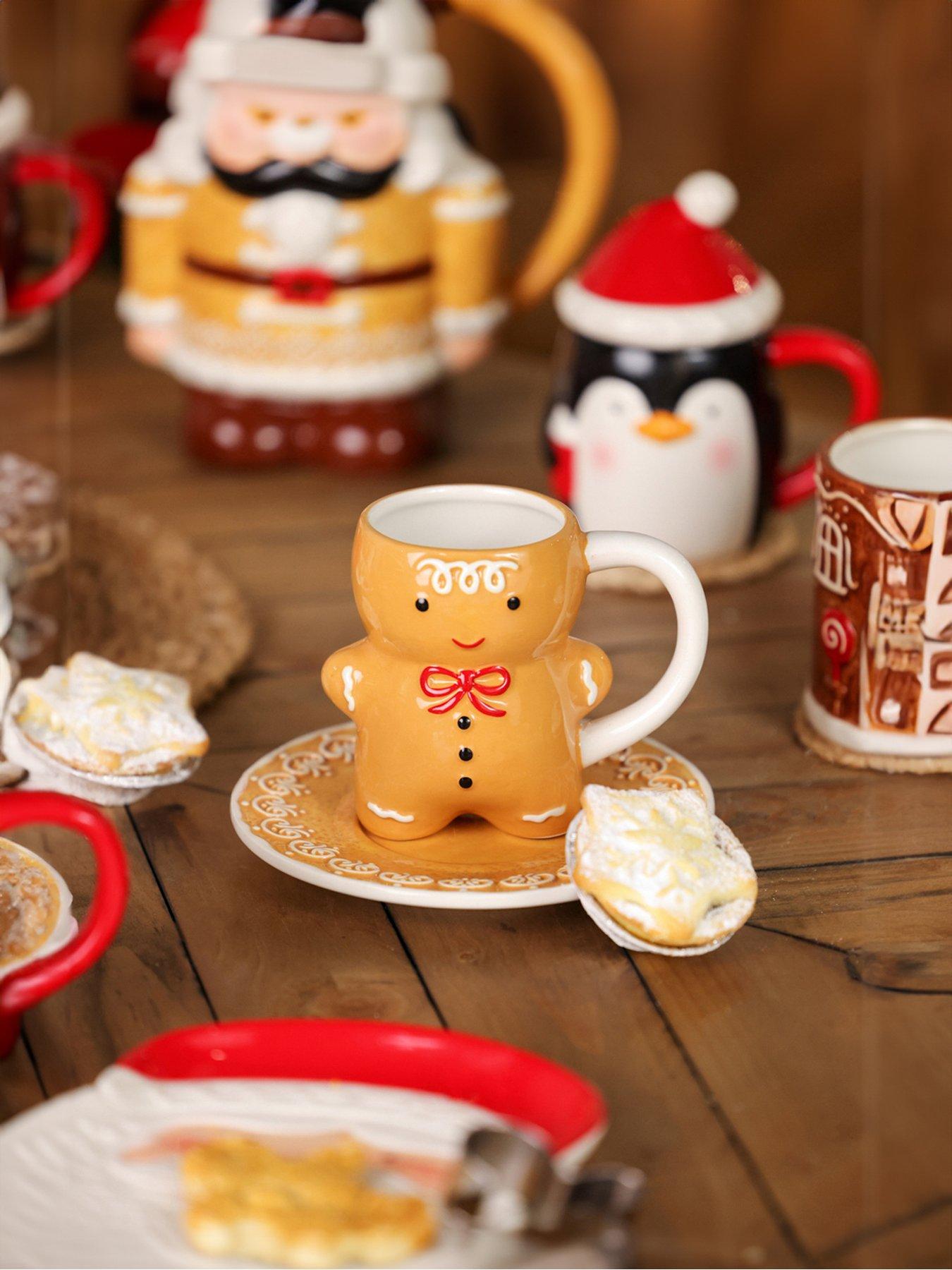 The Christmas Gift Co Santa & Friends Ceramic Small Mug - Gingerbread Man