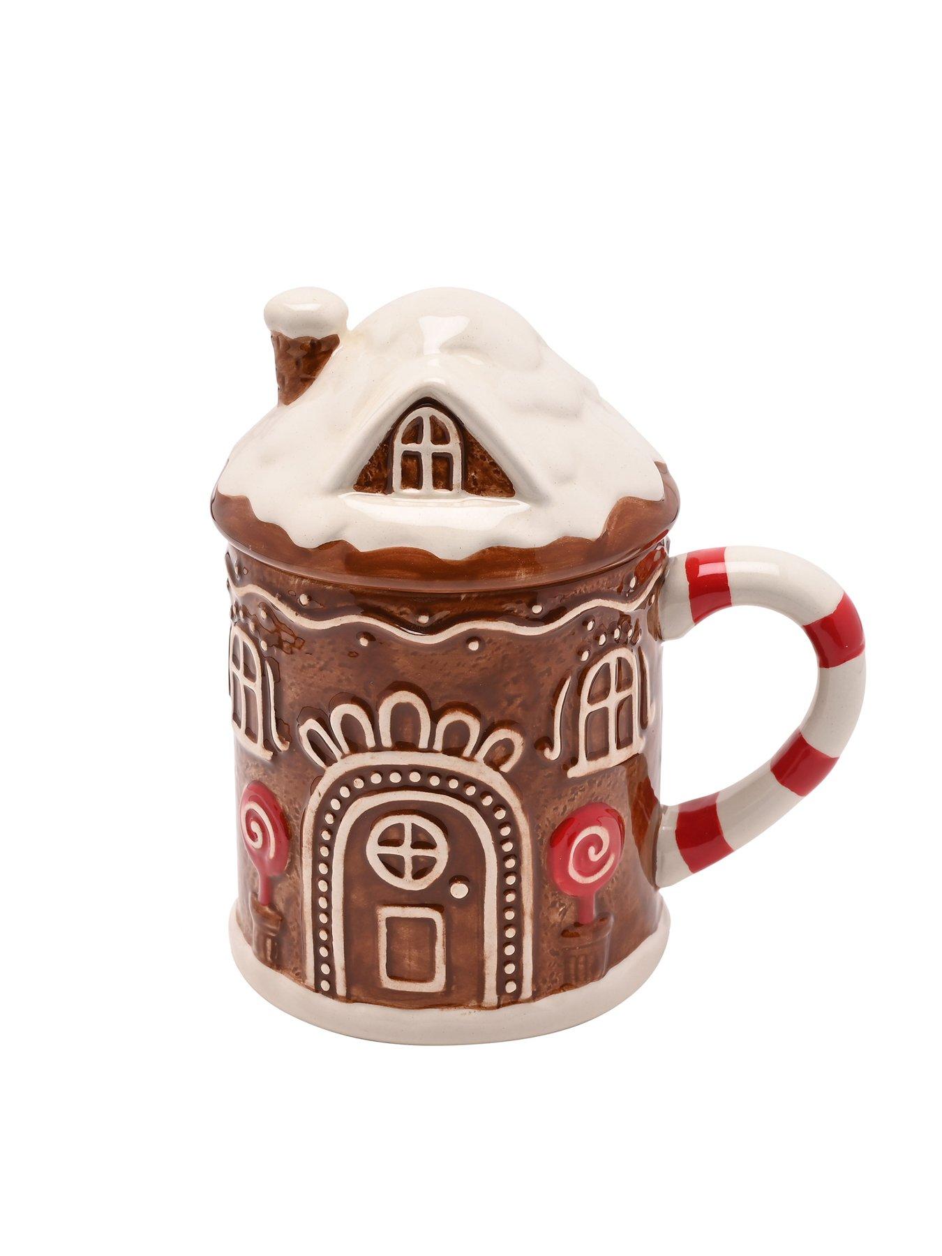 The Christmas Gift Co Santa & Friends Ceramic Mug - Dark Ginger House