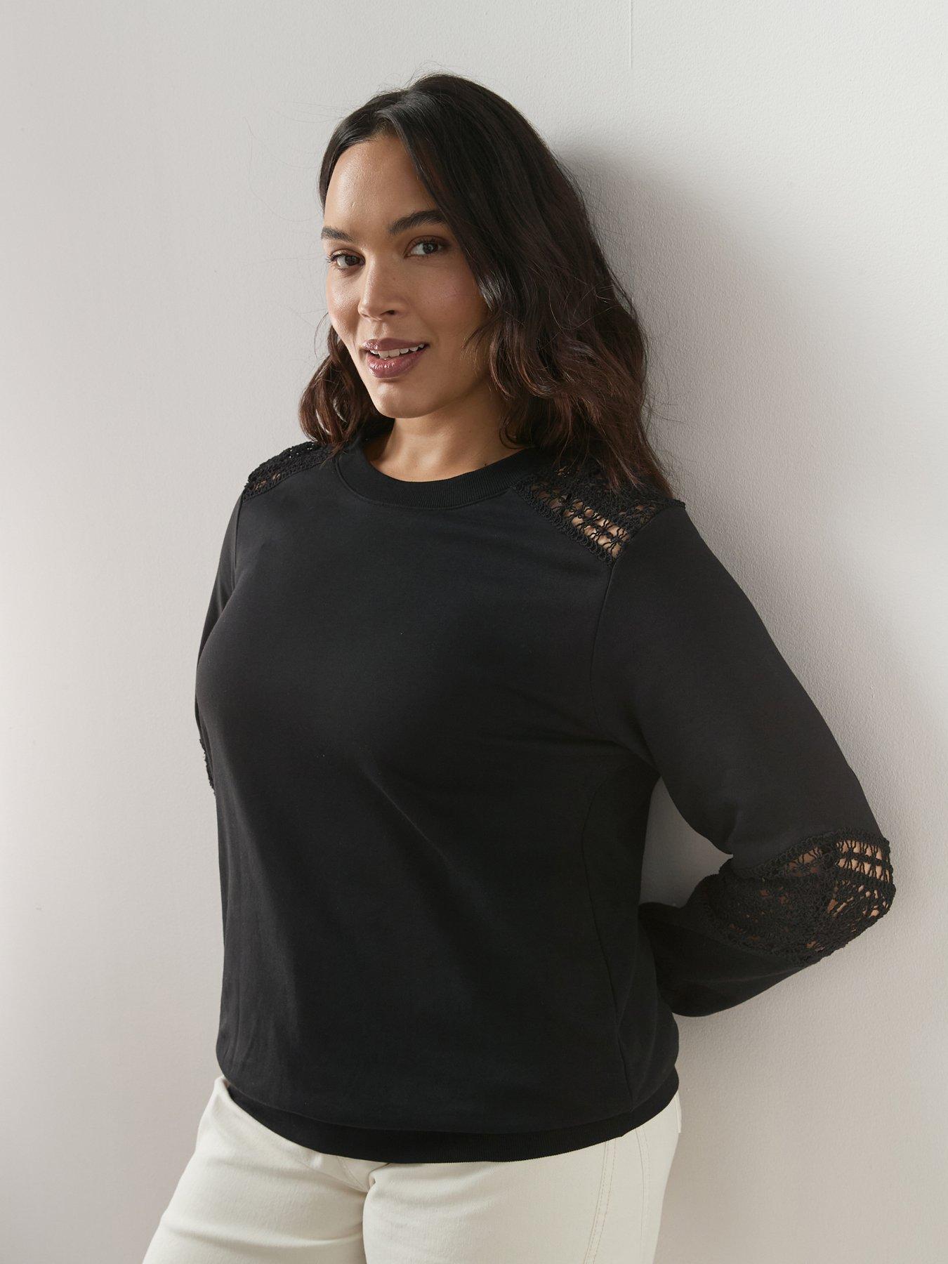 Image 1 of 6 of The Very Collection Curve Curve Lace Insert Sweat