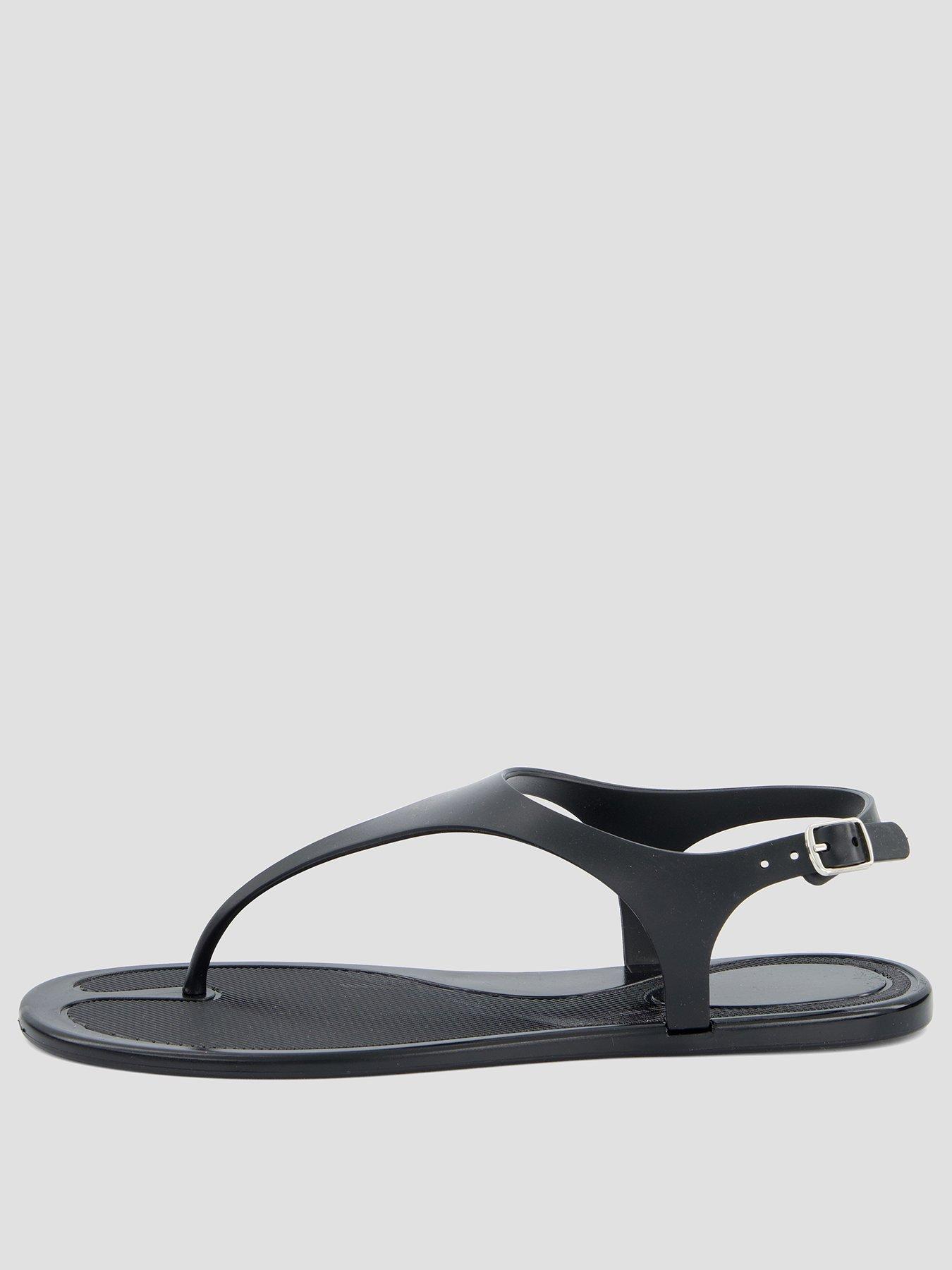 Image 2 of 7 of The Very Collection Toe Post Jelly Sandal - Black