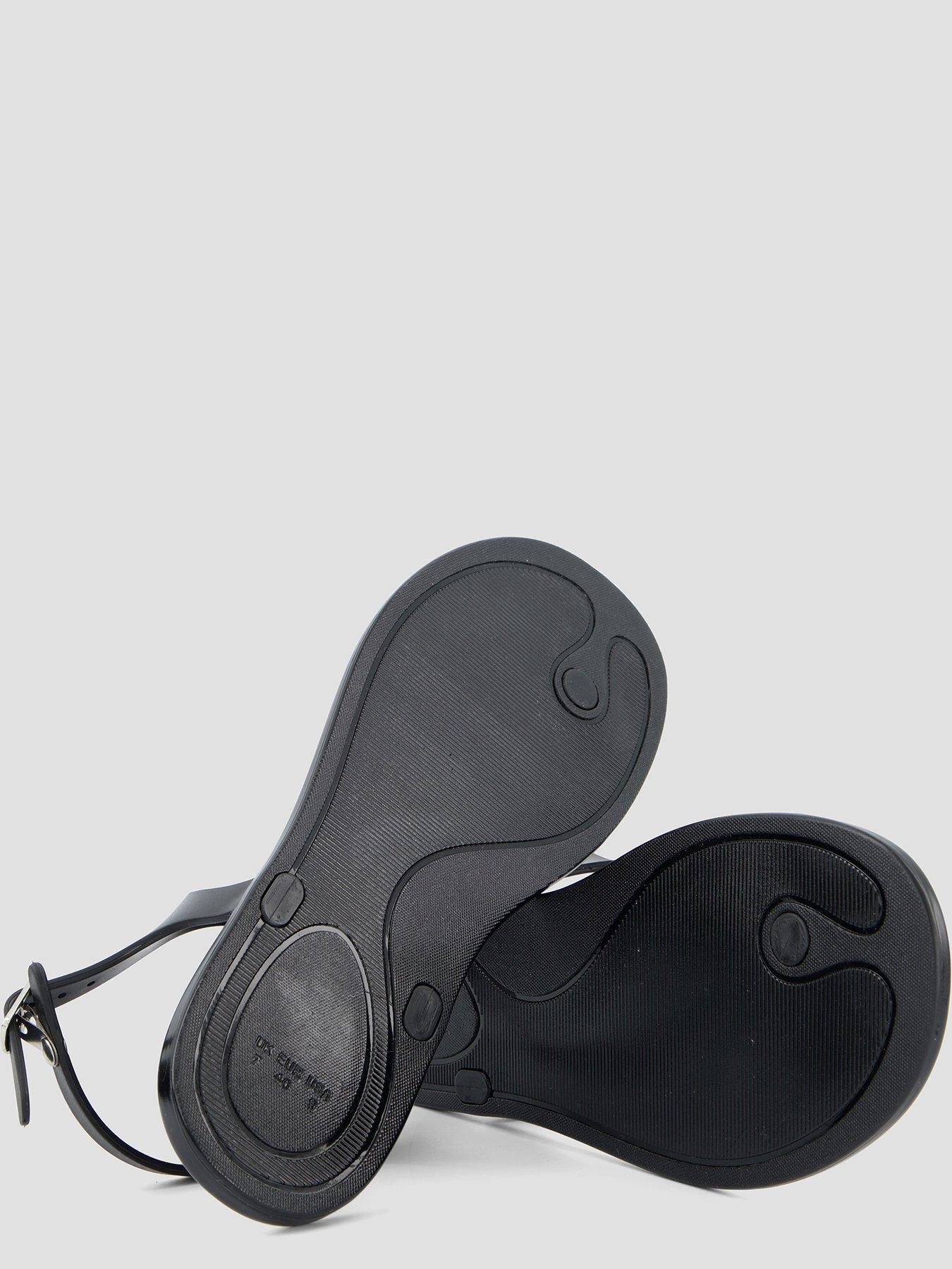 Image 4 of 7 of The Very Collection Toe Post Jelly Sandal - Black