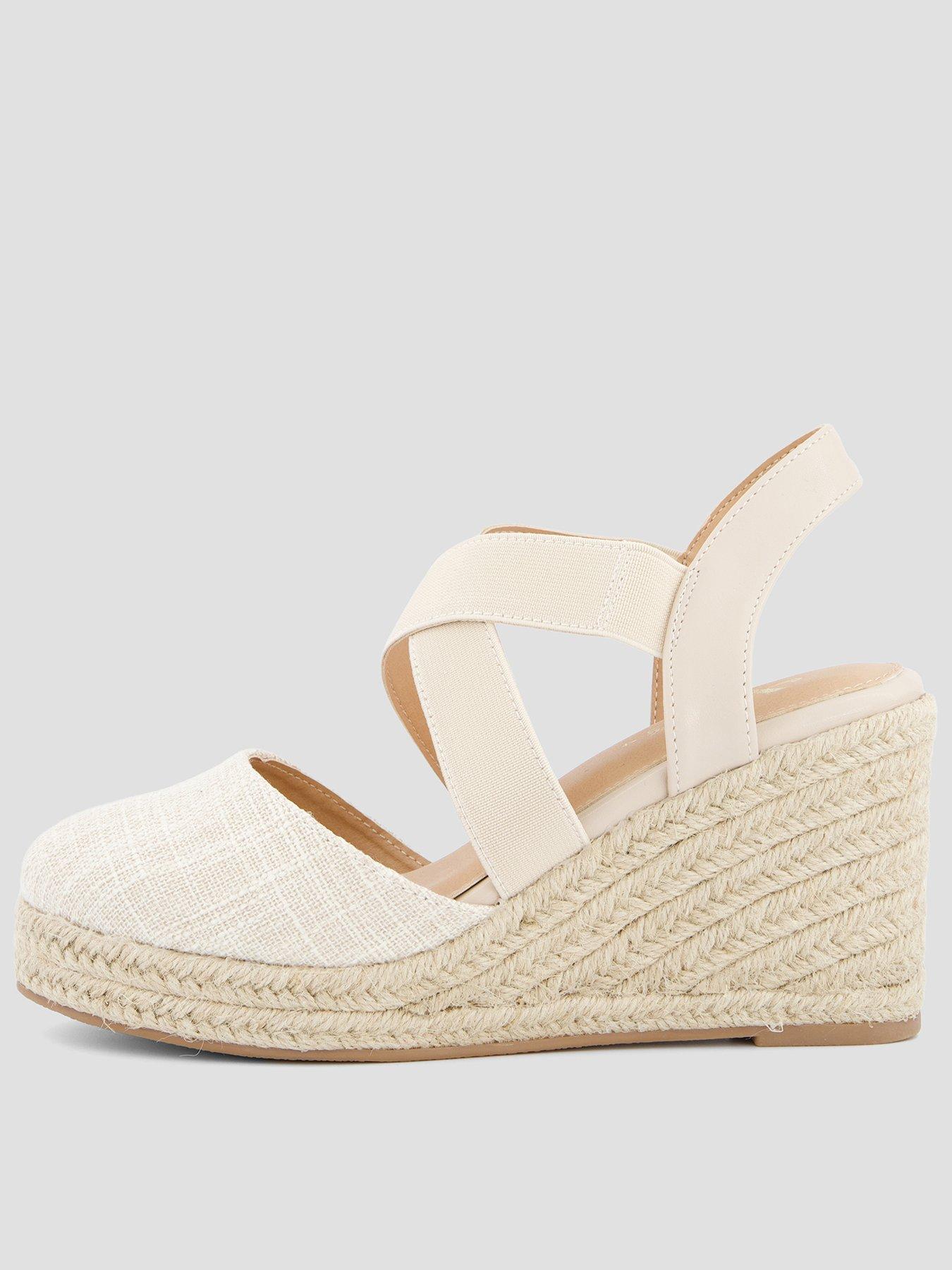 The Very Collection Wide Fit High Closed Toe Wedge Shoe - Natural