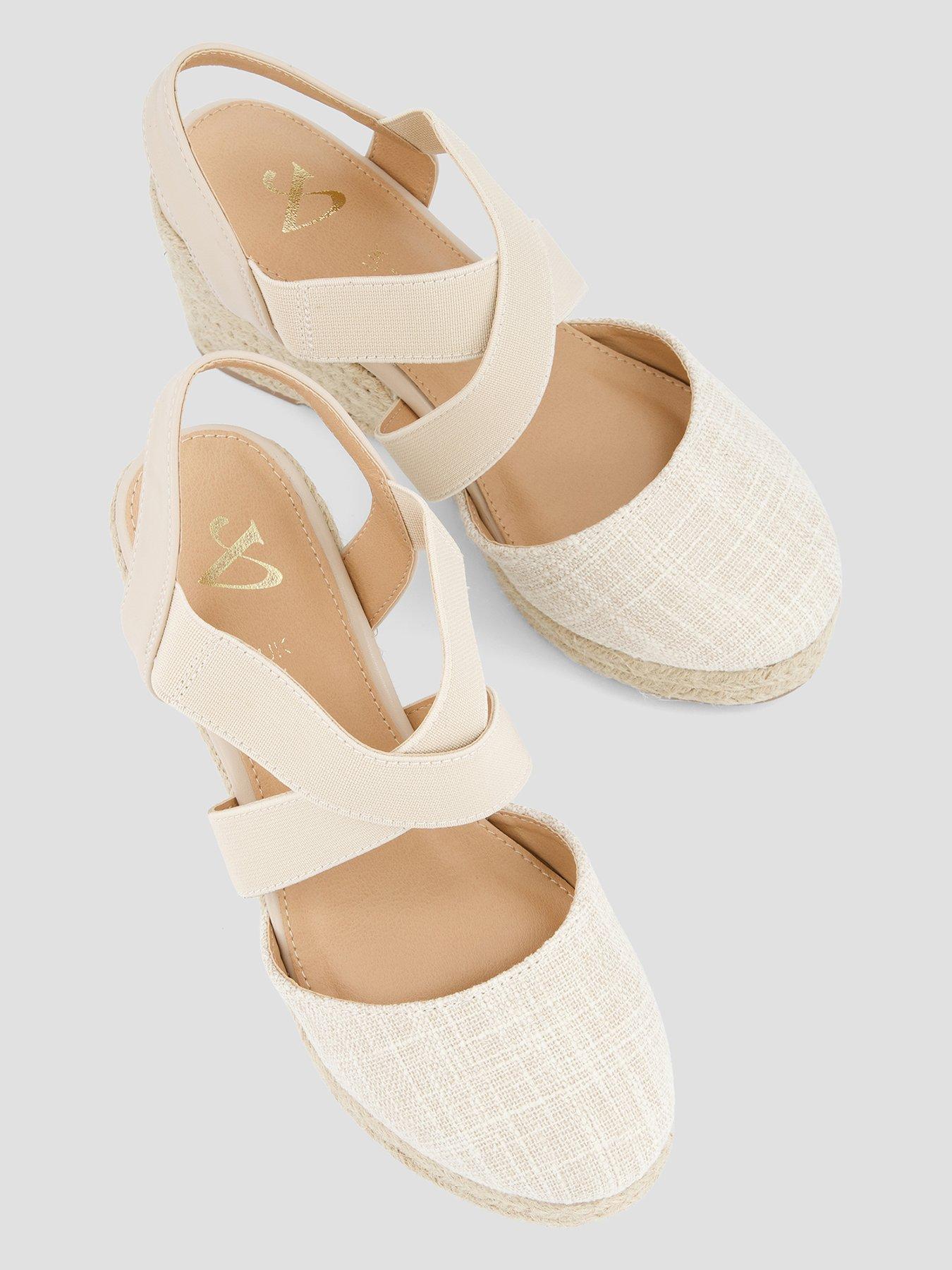 Image 3 of 7 of The Very Collection Wide Fit High Closed Toe Wedge Shoe - Natural