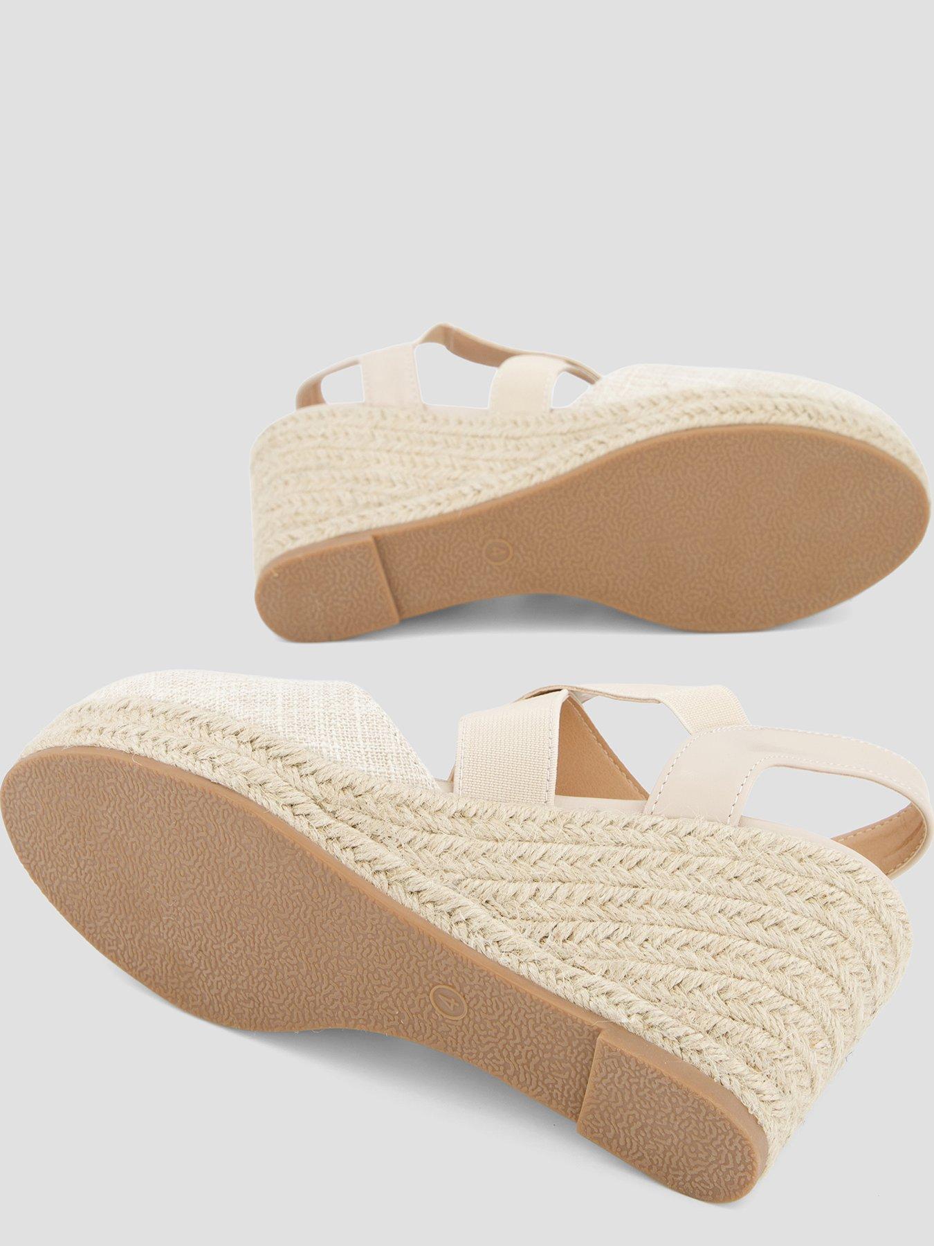 Image 4 of 7 of The Very Collection Wide Fit High Closed Toe Wedge Shoe - Natural