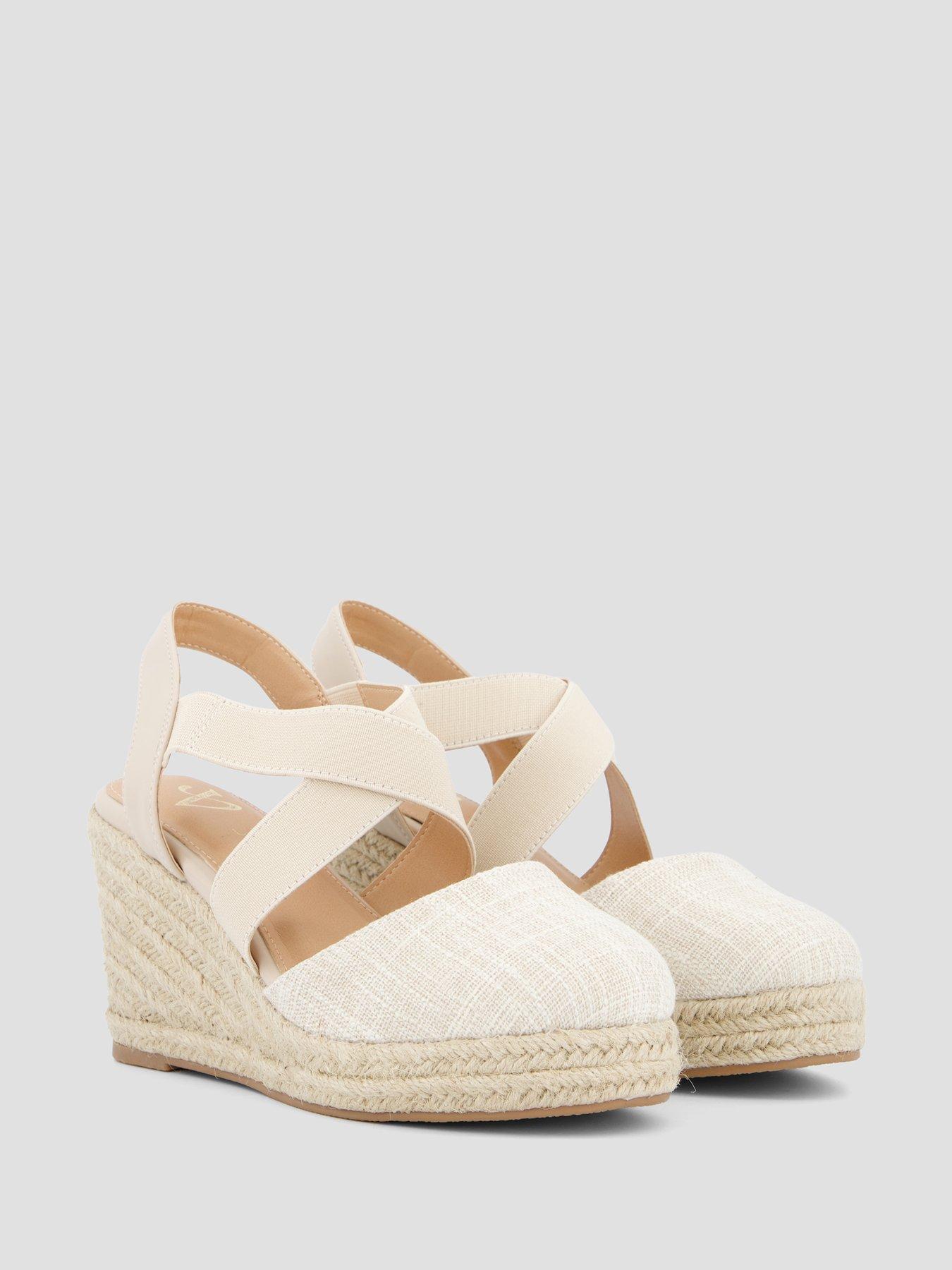 Image 6 of 7 of The Very Collection Wide Fit High Closed Toe Wedge Shoe - Natural