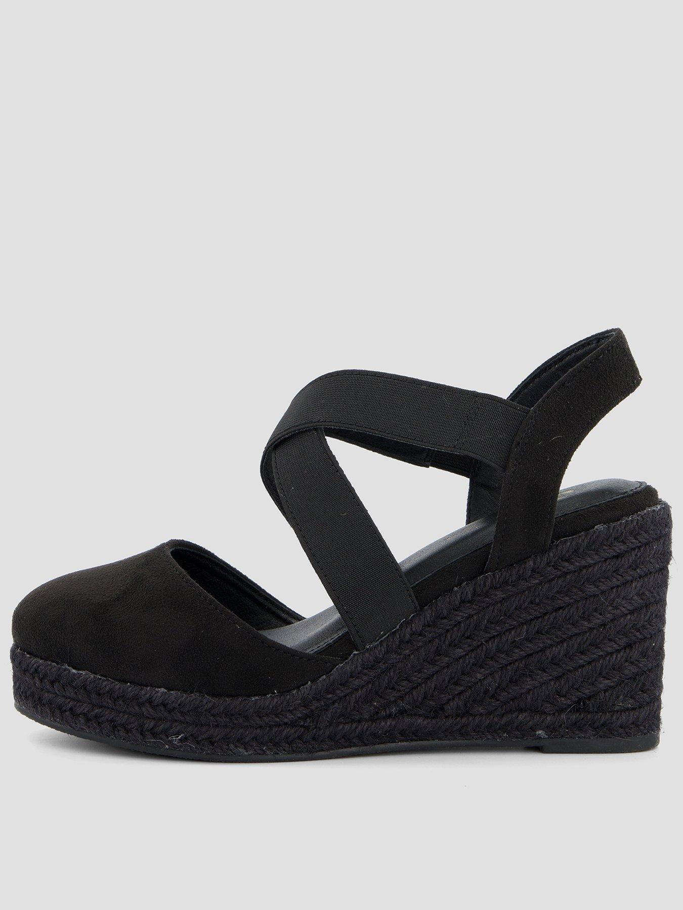 Image 1 of 7 of The Very Collection Wide Fit High Closed Toe Wedge Shoe - Black